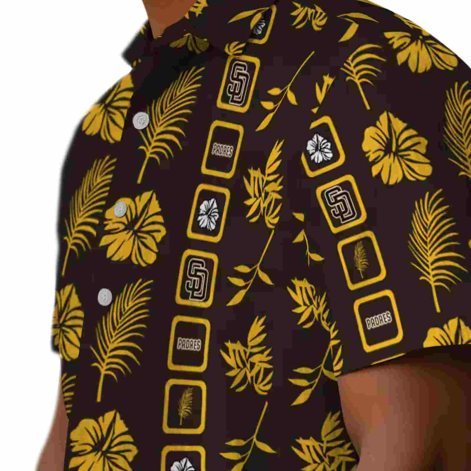 san diego padres framed floral brown hawaiian shirt trendy