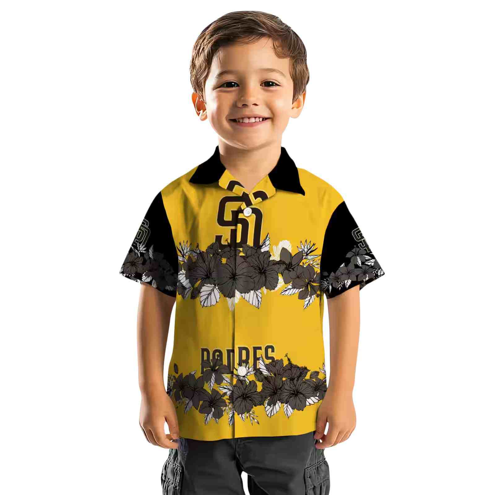 san diego padres hibiscus stripe brown black hawaiian shirt top rated