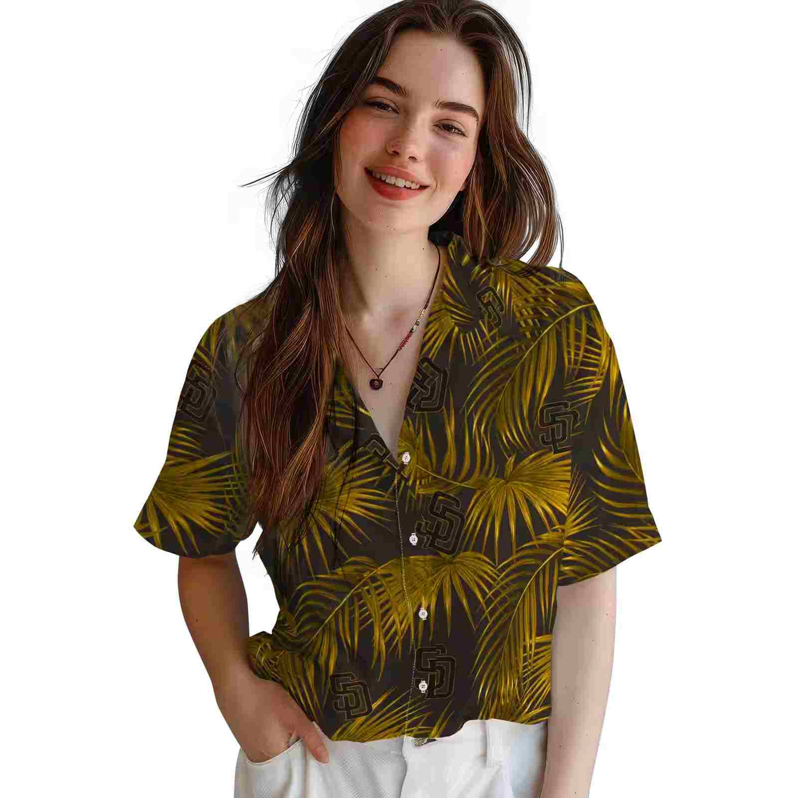 san diego padres leafy palms brown hawaiian shirt latest model