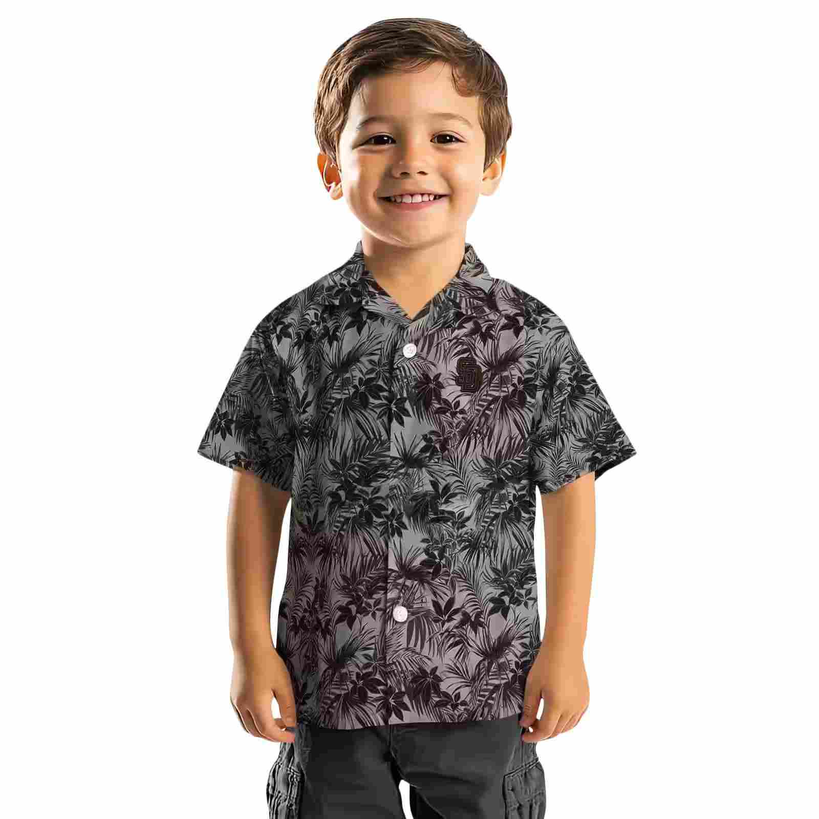 san diego padres leafy pattern brown hawaiian shirt top rated