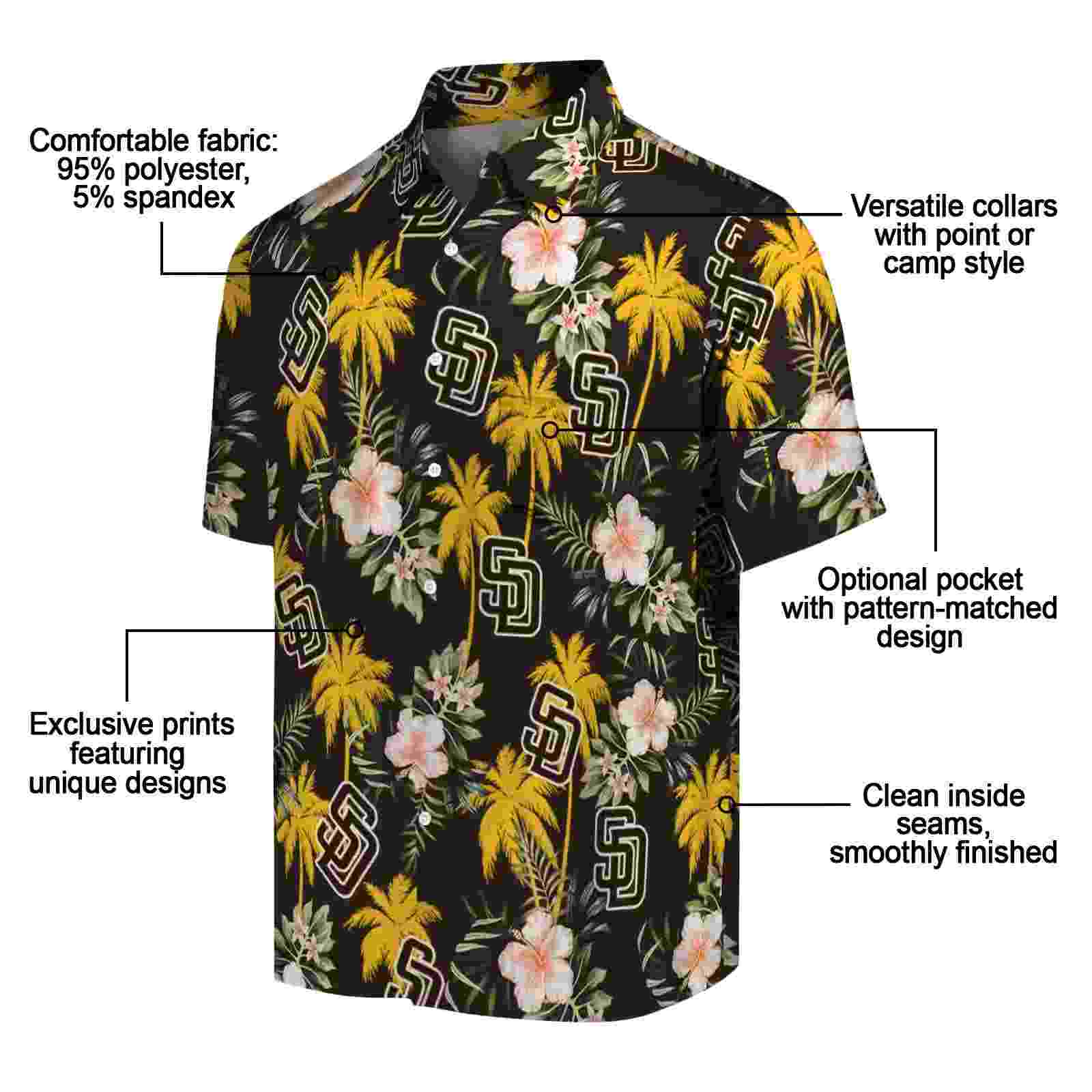 san diego padres palm tree flower brown hawaiian shirt new arrival