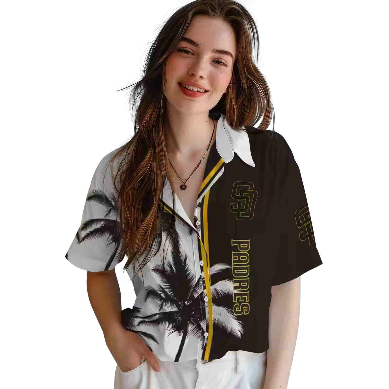 san diego padres palm trees brown white hawaiian shirt latest model