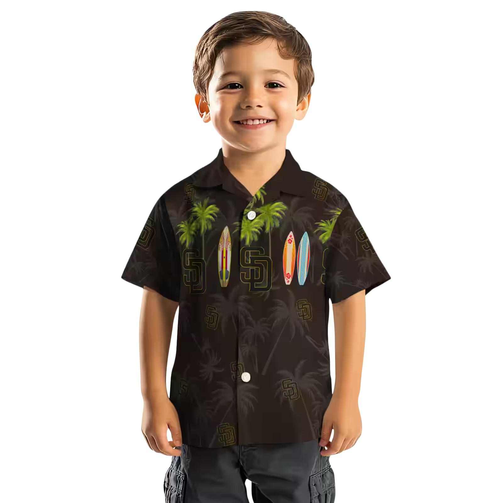 san diego padres surfboard palm brown hawaiian shirt top rated