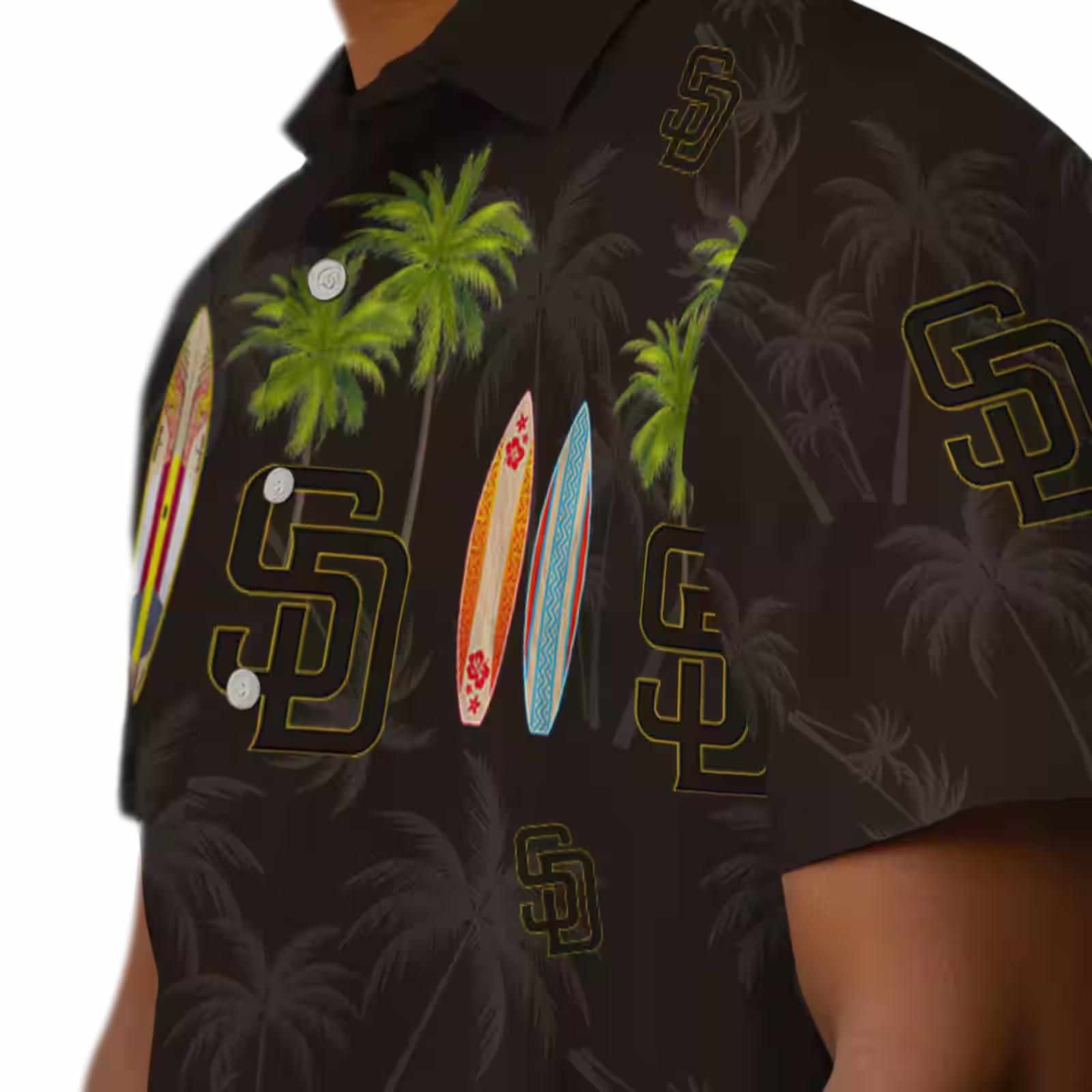 san diego padres surfboard palm brown hawaiian shirt trendy