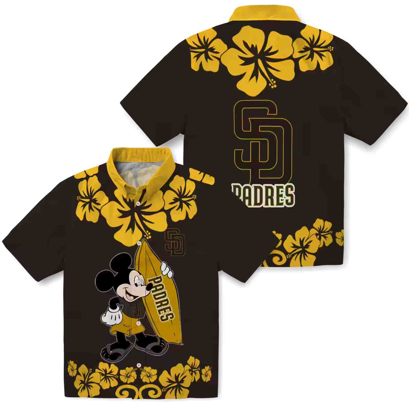 san diego padres surfing mickey brown hawaiian shirt high quality