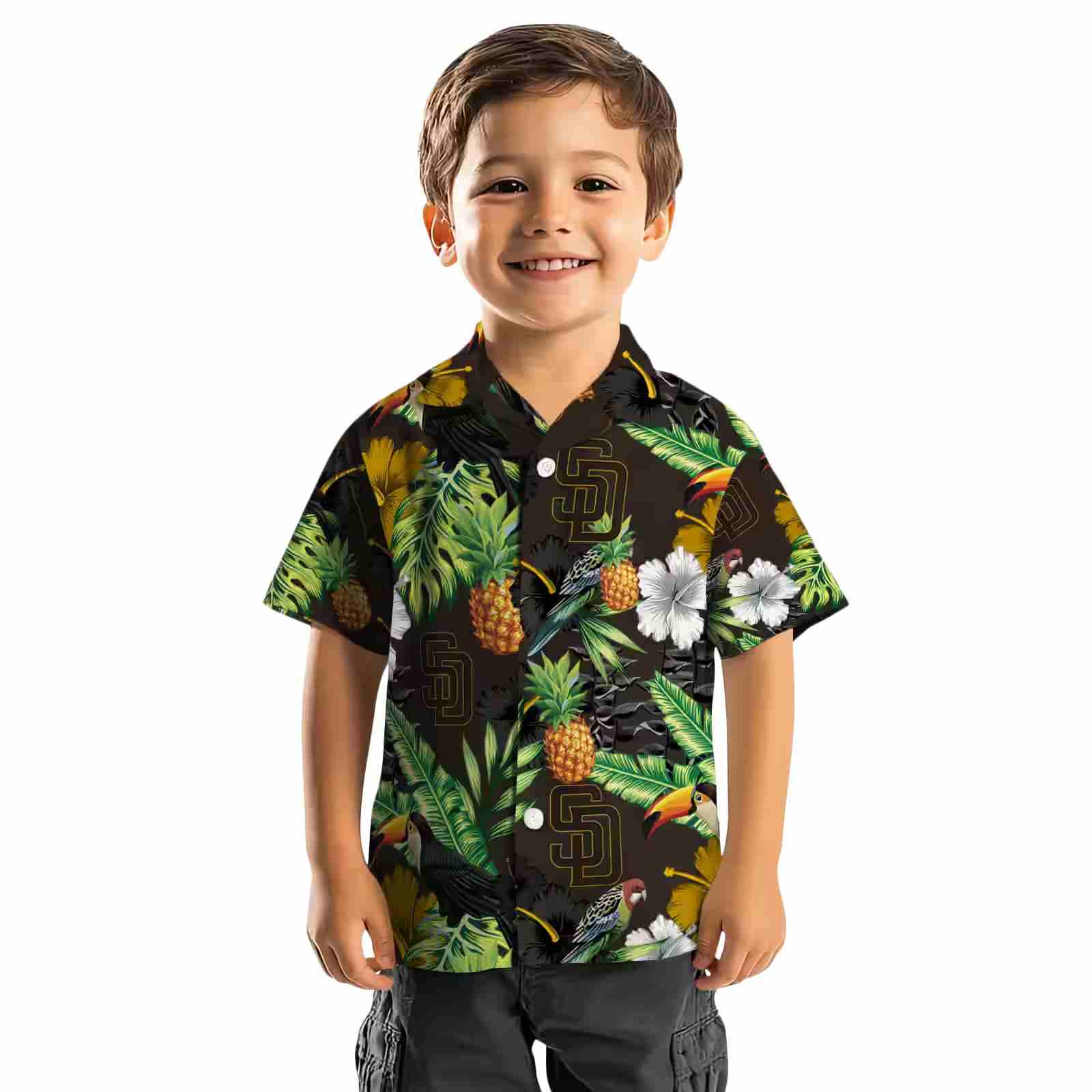 san diego padres toucan hibiscus pineapple brown green hawaiian shirt top rated