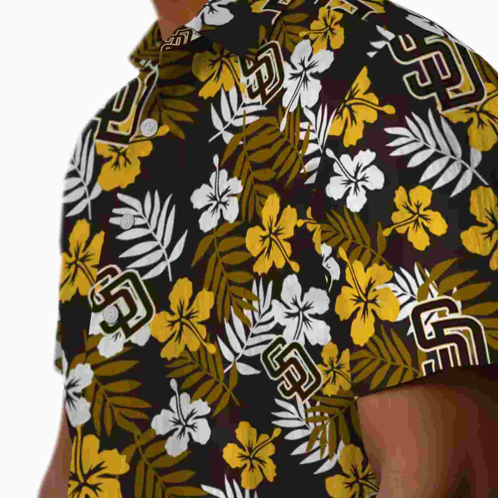 san diego padres tropical floral brown hawaiian shirt trendy