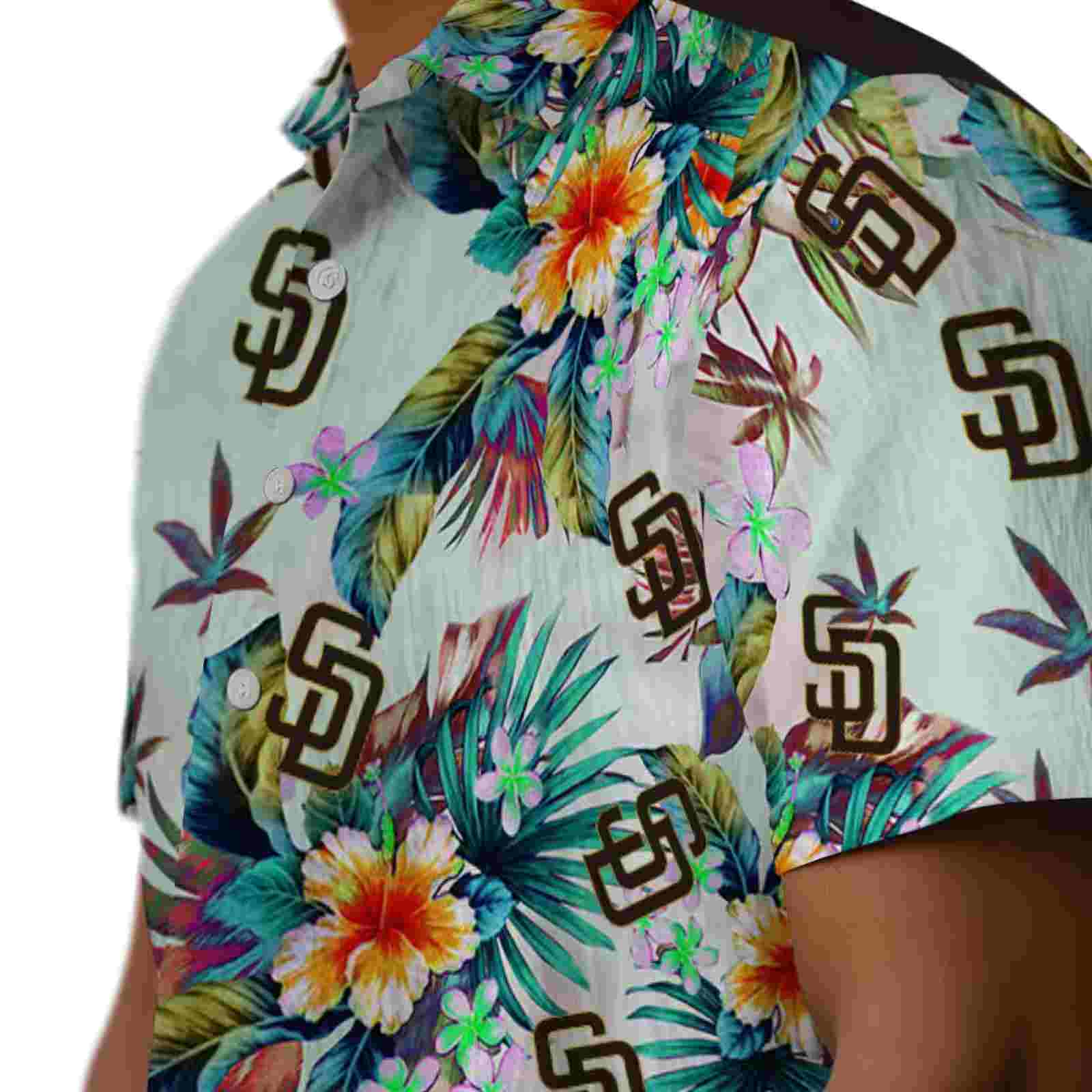 san diego padres tropical foliage green hawaiian shirt trendy