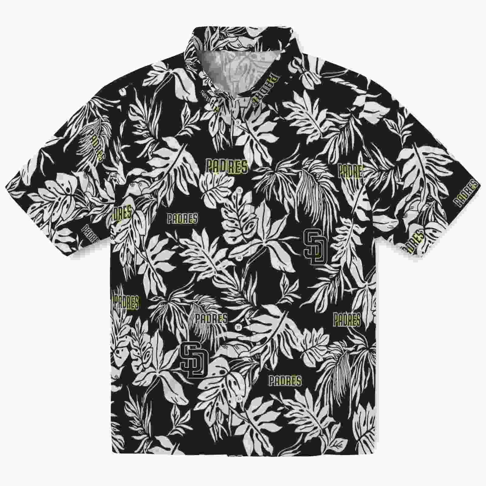 San Diego Padres Tropical Leaf Brown White Hawaiian Shirt