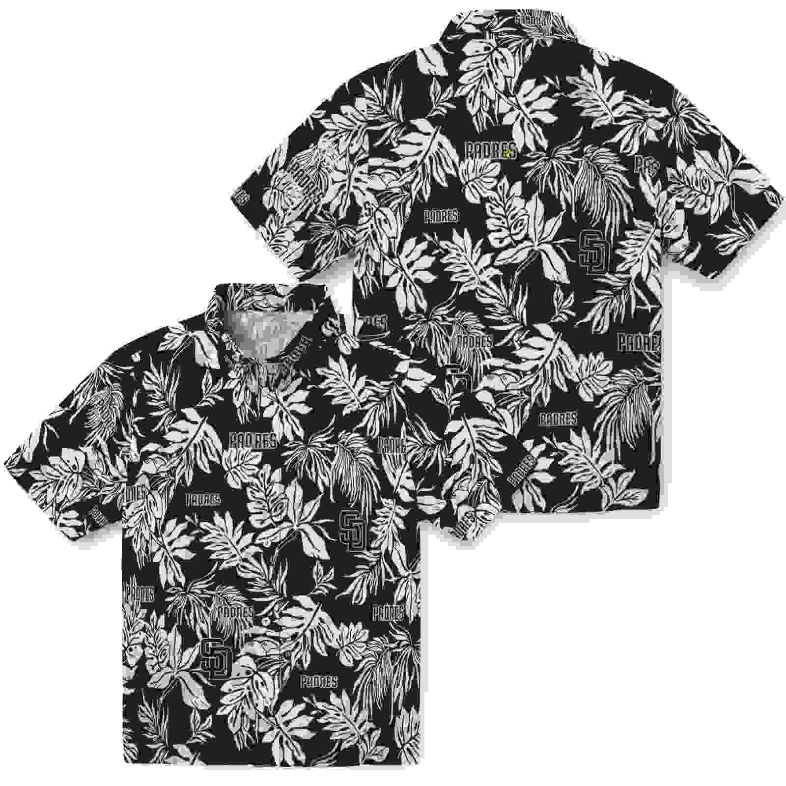 san diego padres tropical leaf brown white hawaiian shirt high quality