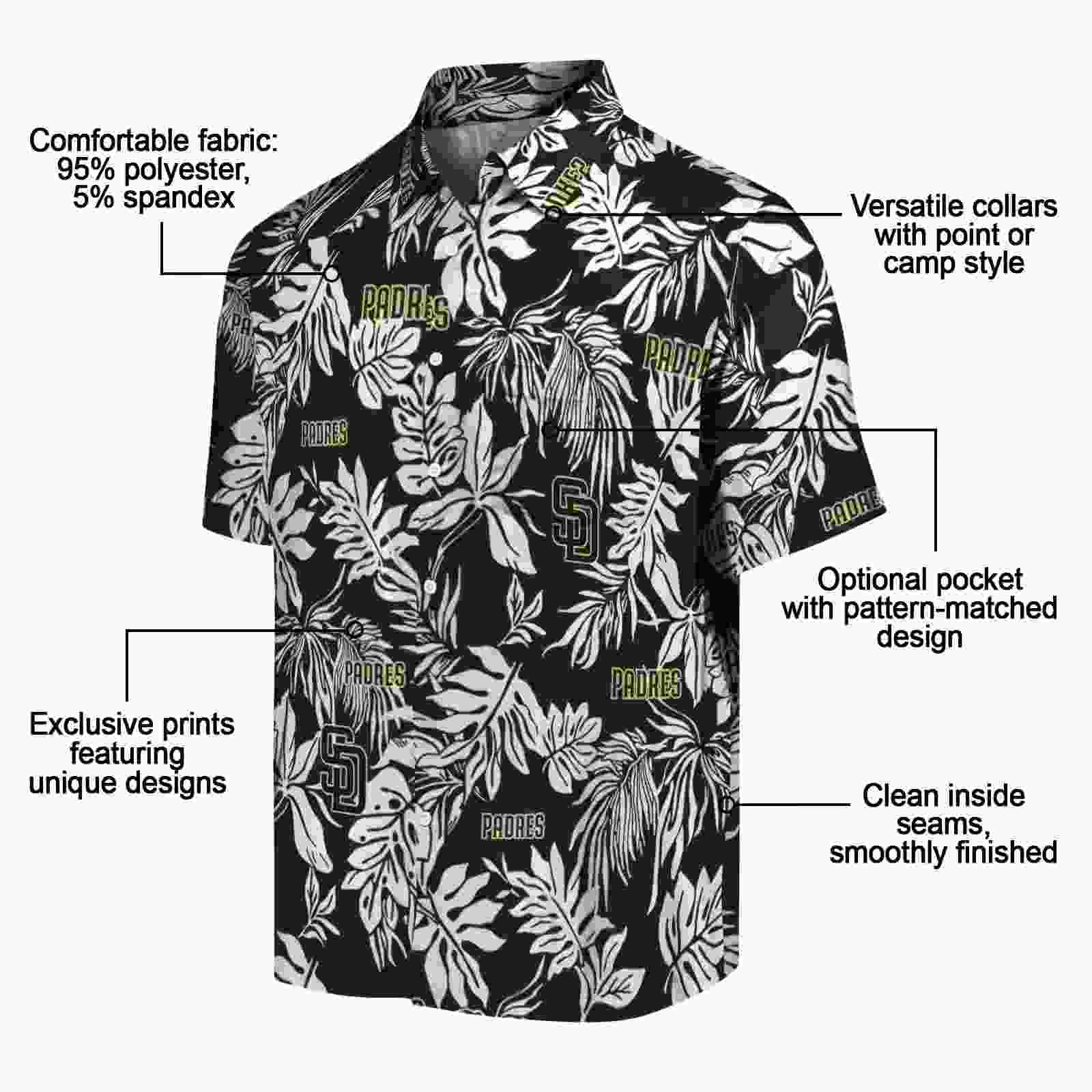 san diego padres tropical leaf brown white hawaiian shirt new arrival