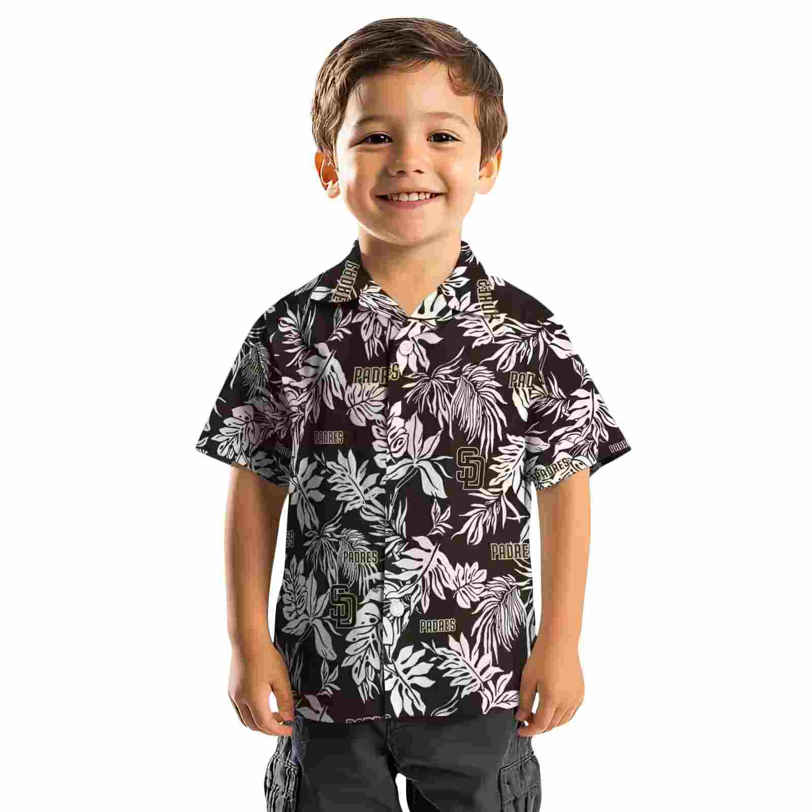 san diego padres tropical leaf brown white hawaiian shirt top rated