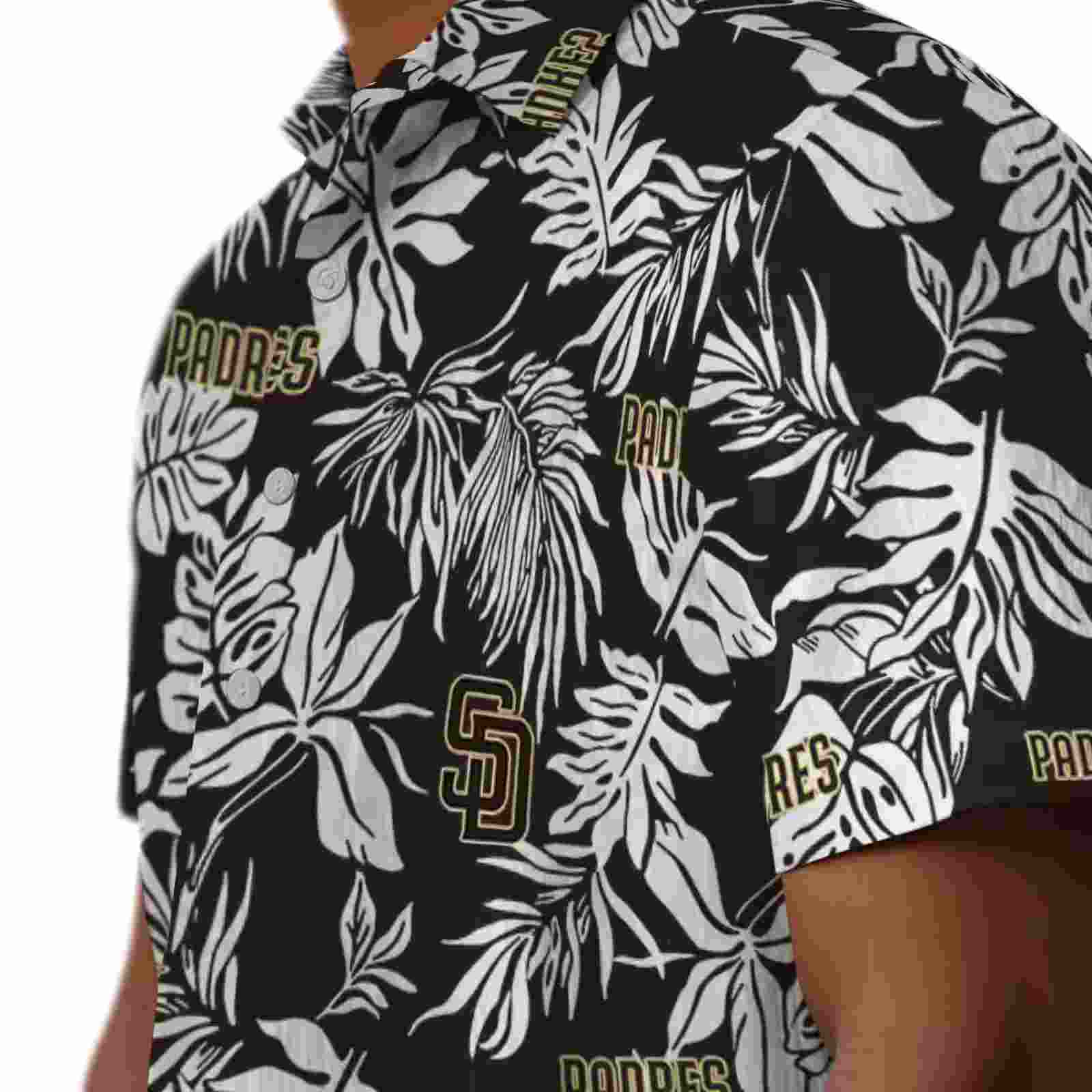 san diego padres tropical leaf brown white hawaiian shirt trendy