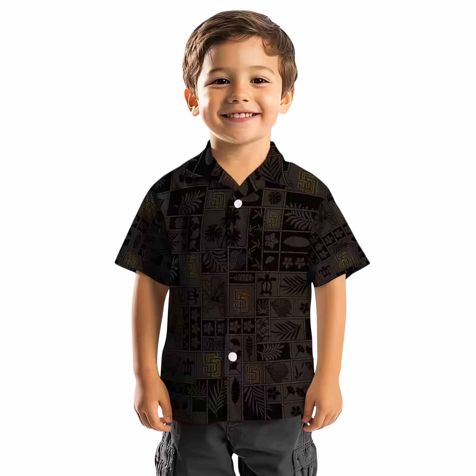 san diego padres tropical patchwork brown black hawaiian shirt top rated