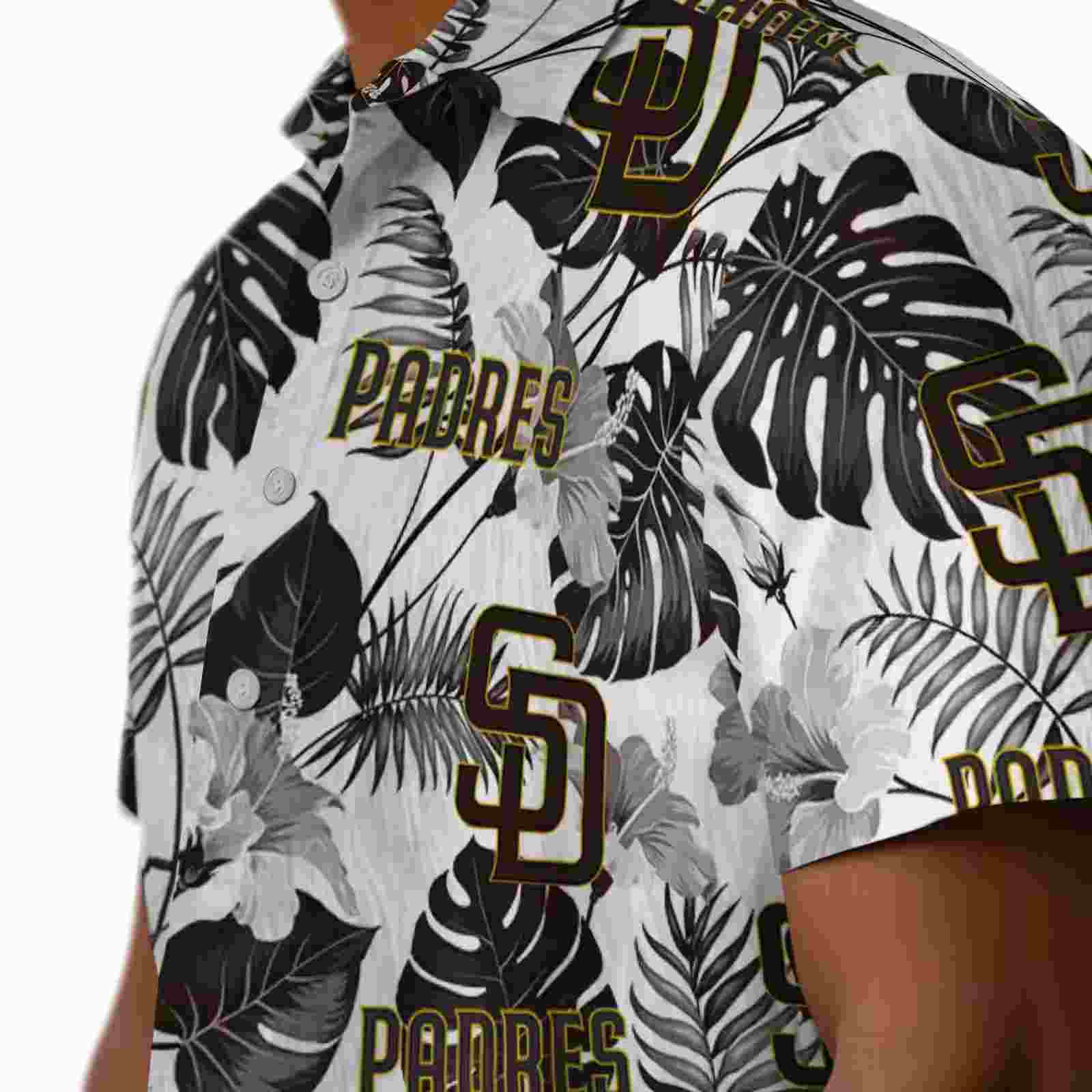 san diego padres tropical plants brown white hawaiian shirt trendy