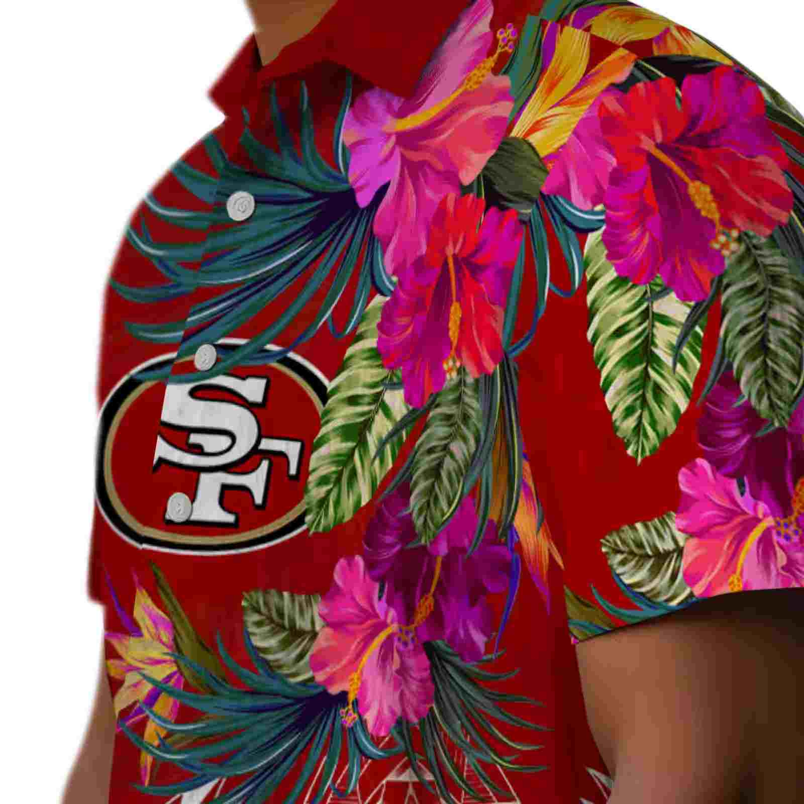 san francisco 49ers floral polynesian red hawaiian shirt trendy