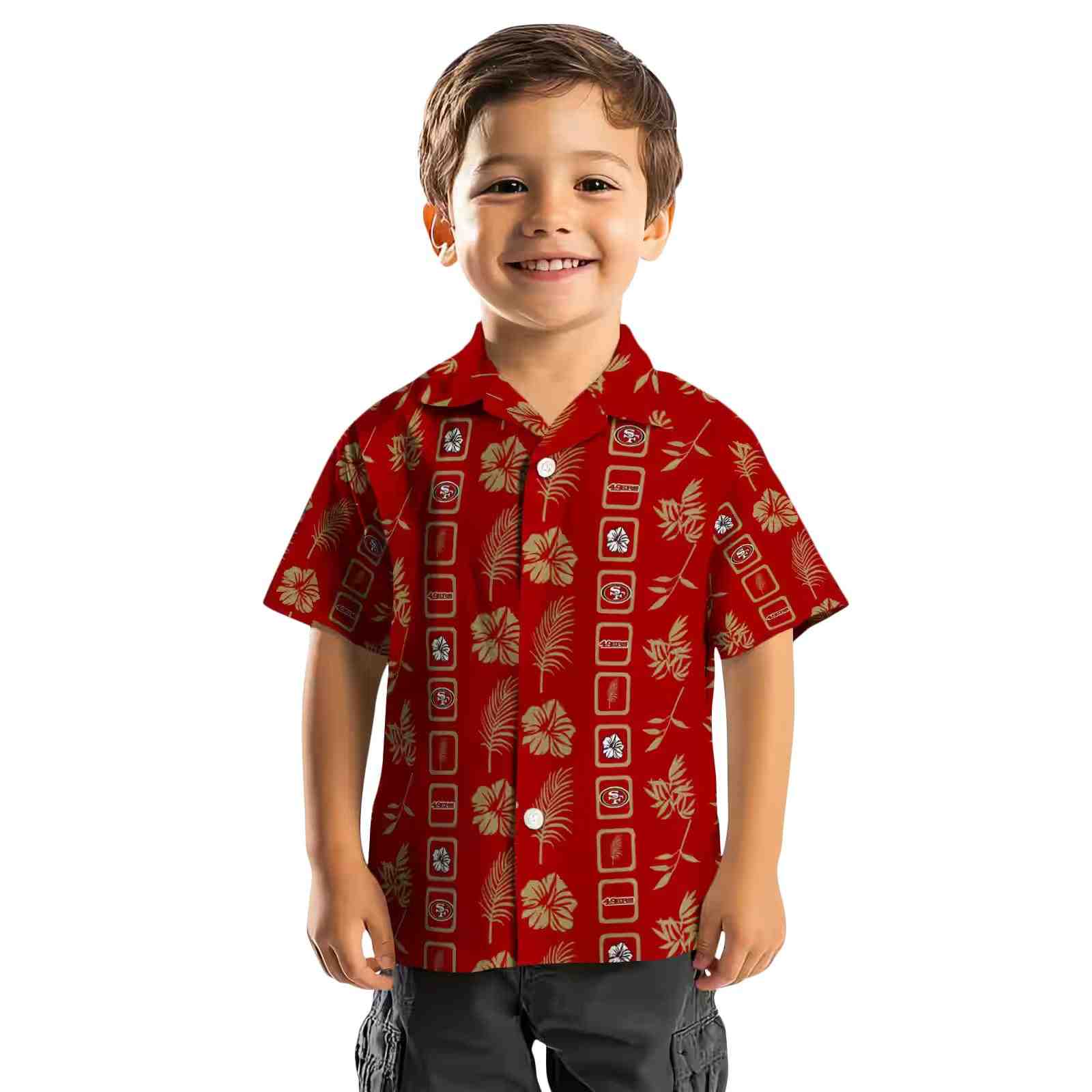 san francisco 49ers framed floral red hawaiian shirt top rated