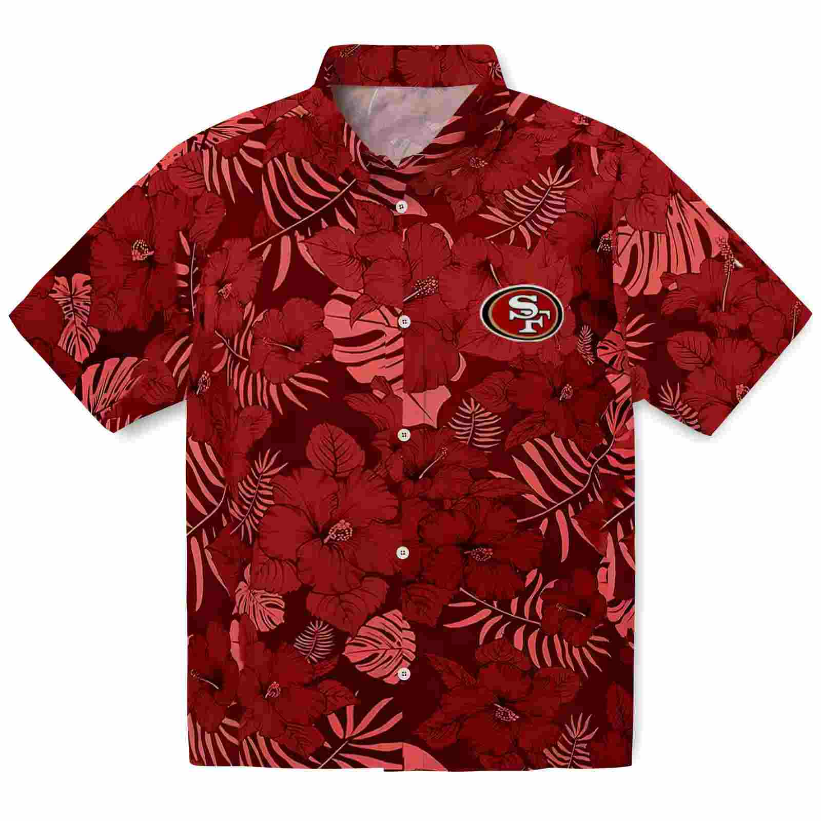 San Francisco 49ers Jungle Vibes Red Hawaiian Shirt