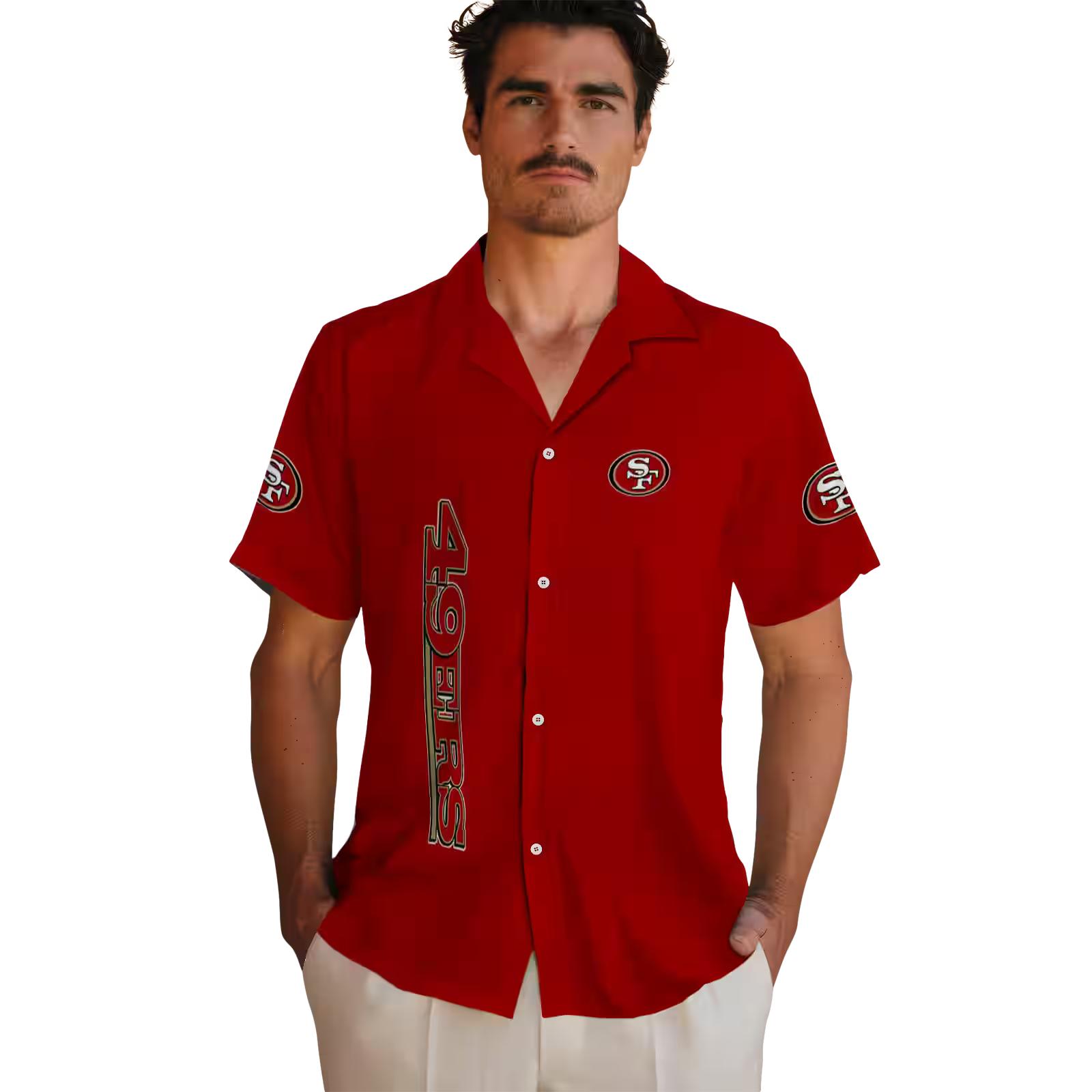 san francisco 49ers stuart minion red hawaiian shirt fashion forward