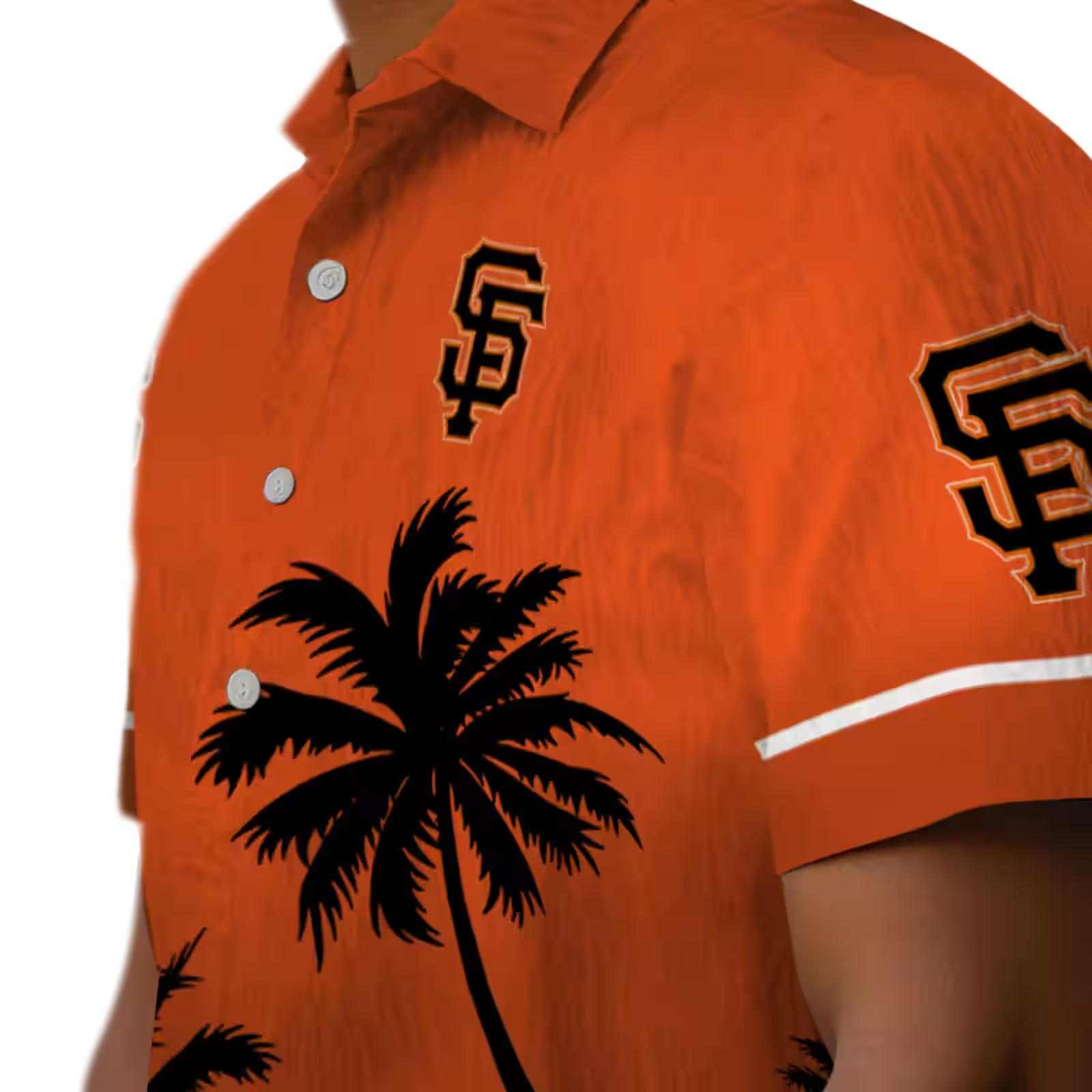 san francisco giants beach sunset orange black hawaiian shirt trendy