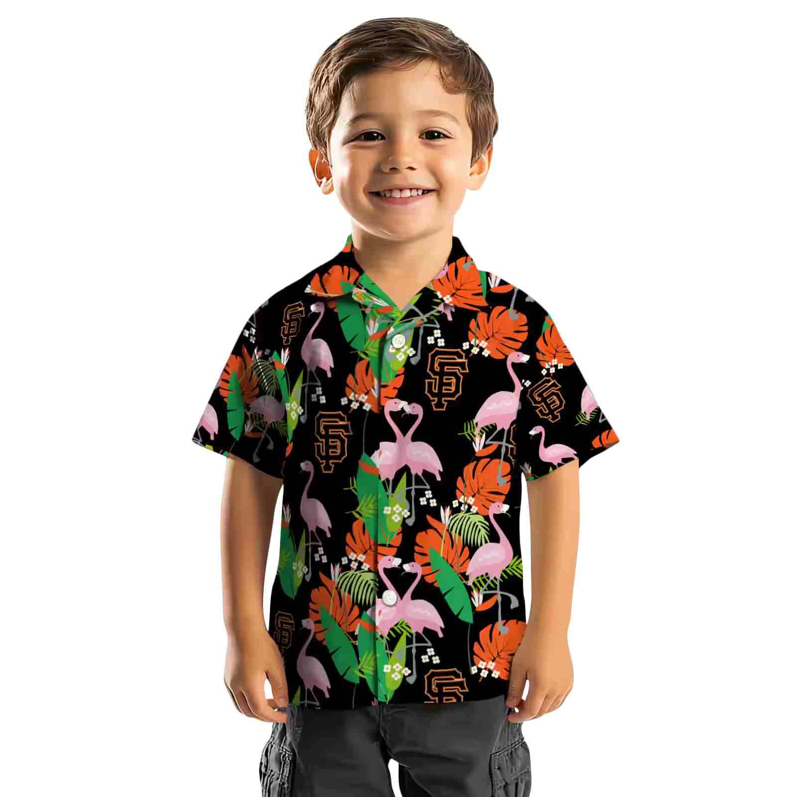 san francisco giants flamingo foliage orange green hawaiian shirt top rated