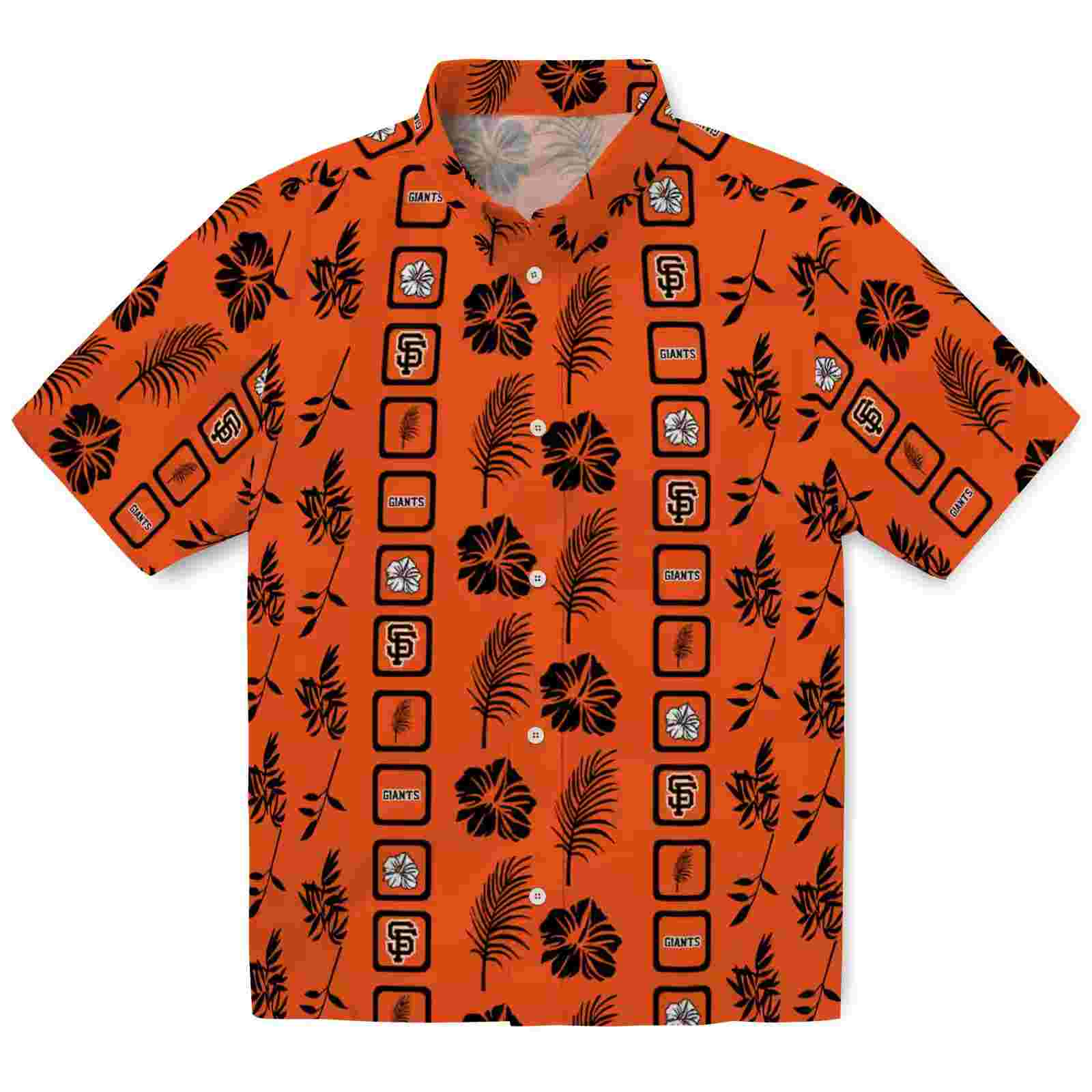 San Francisco Giants Framed Floral Orange Hawaiian Shirt