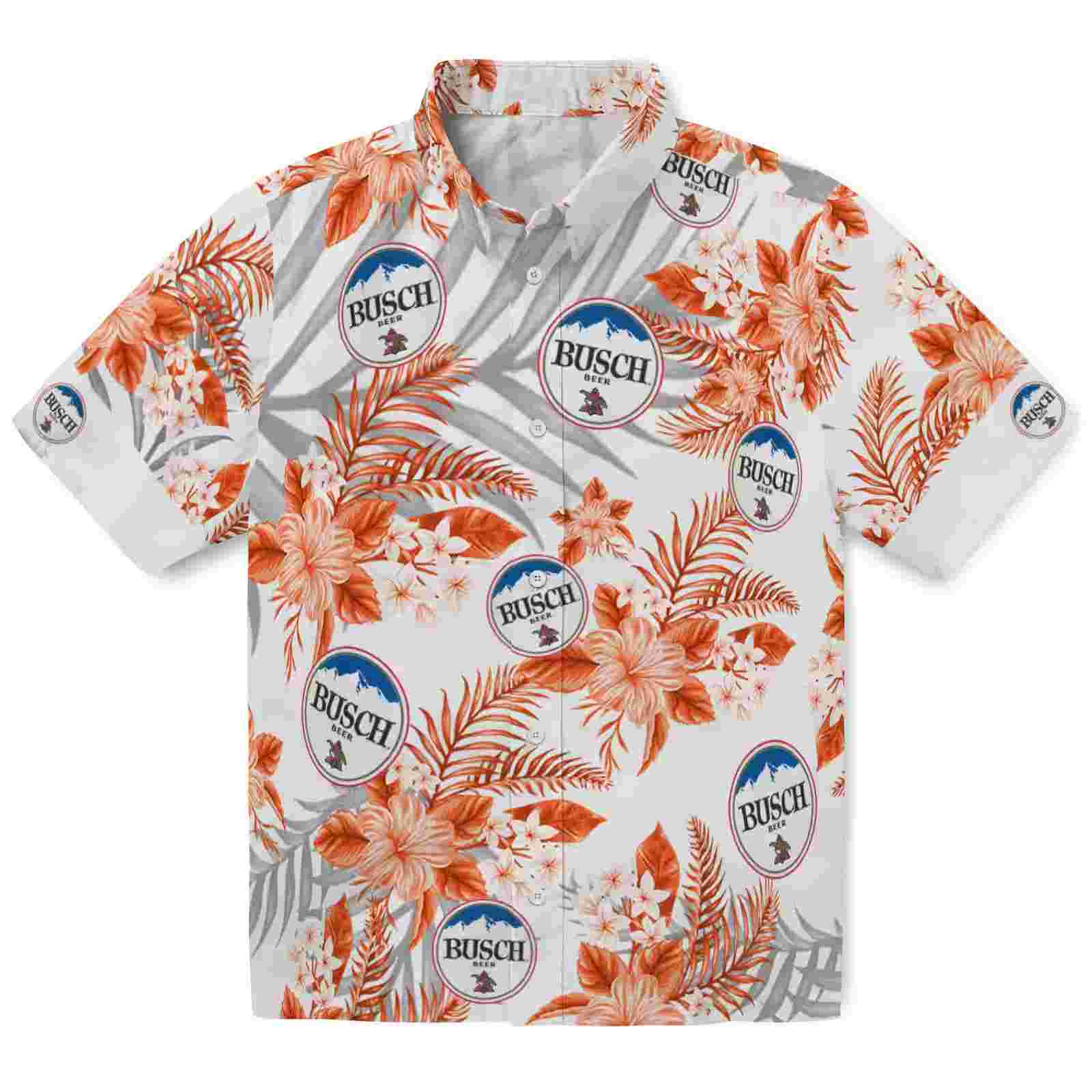 San Francisco Giants Hibiscus Palm Leaves Orange White Hawaiian Shirt