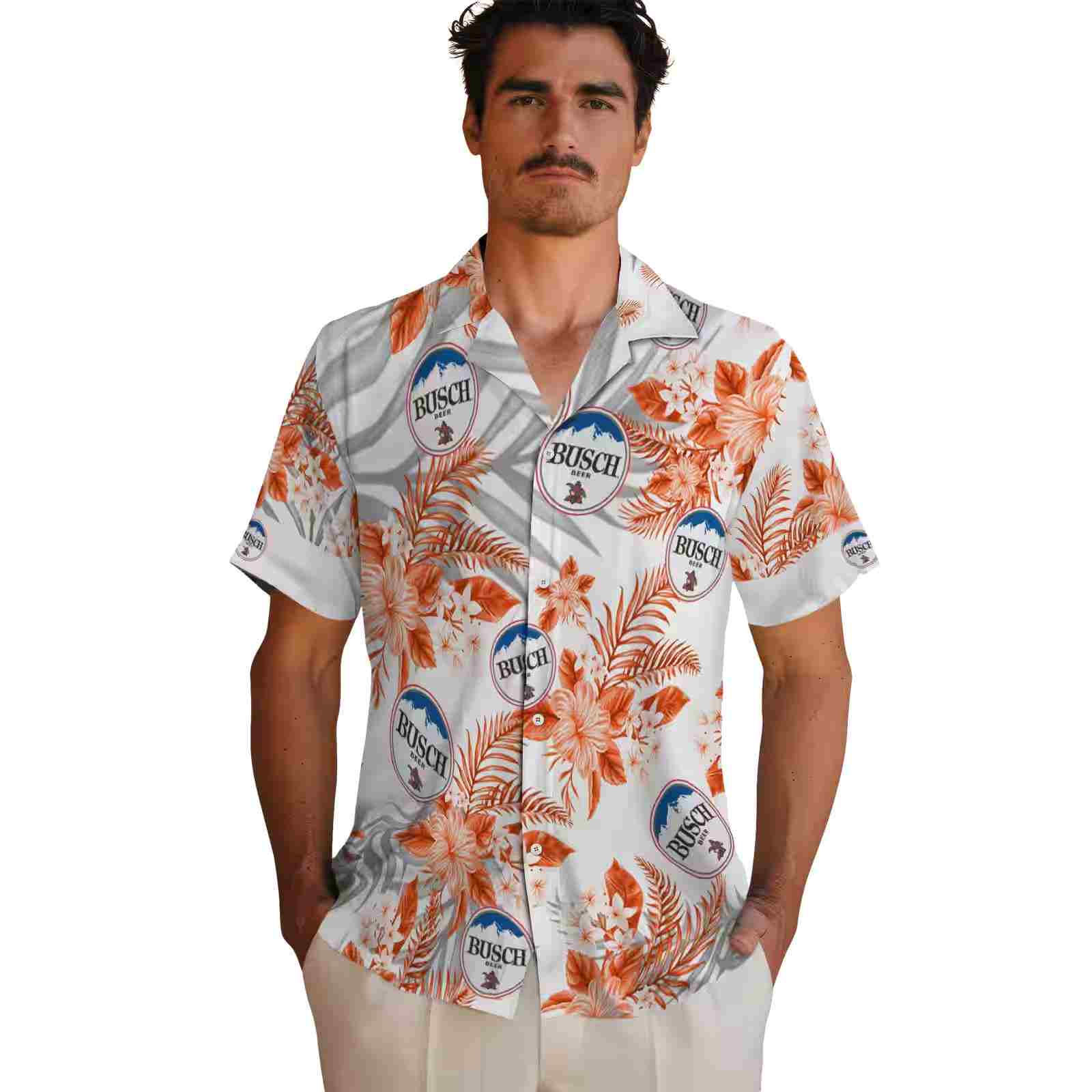 san francisco giants hibiscus palm leaves orange white hawaiian shirt fashion forward