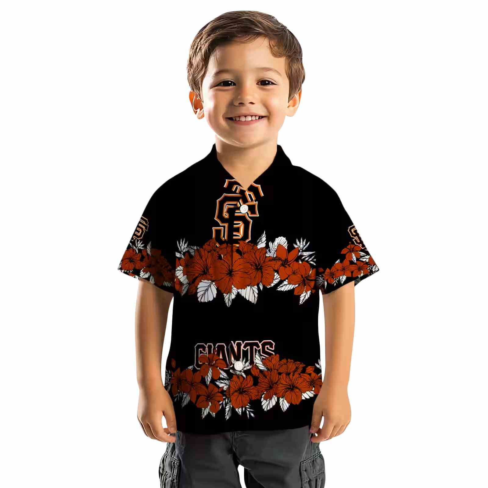 san francisco giants hibiscus stripe orange black hawaiian shirt top rated