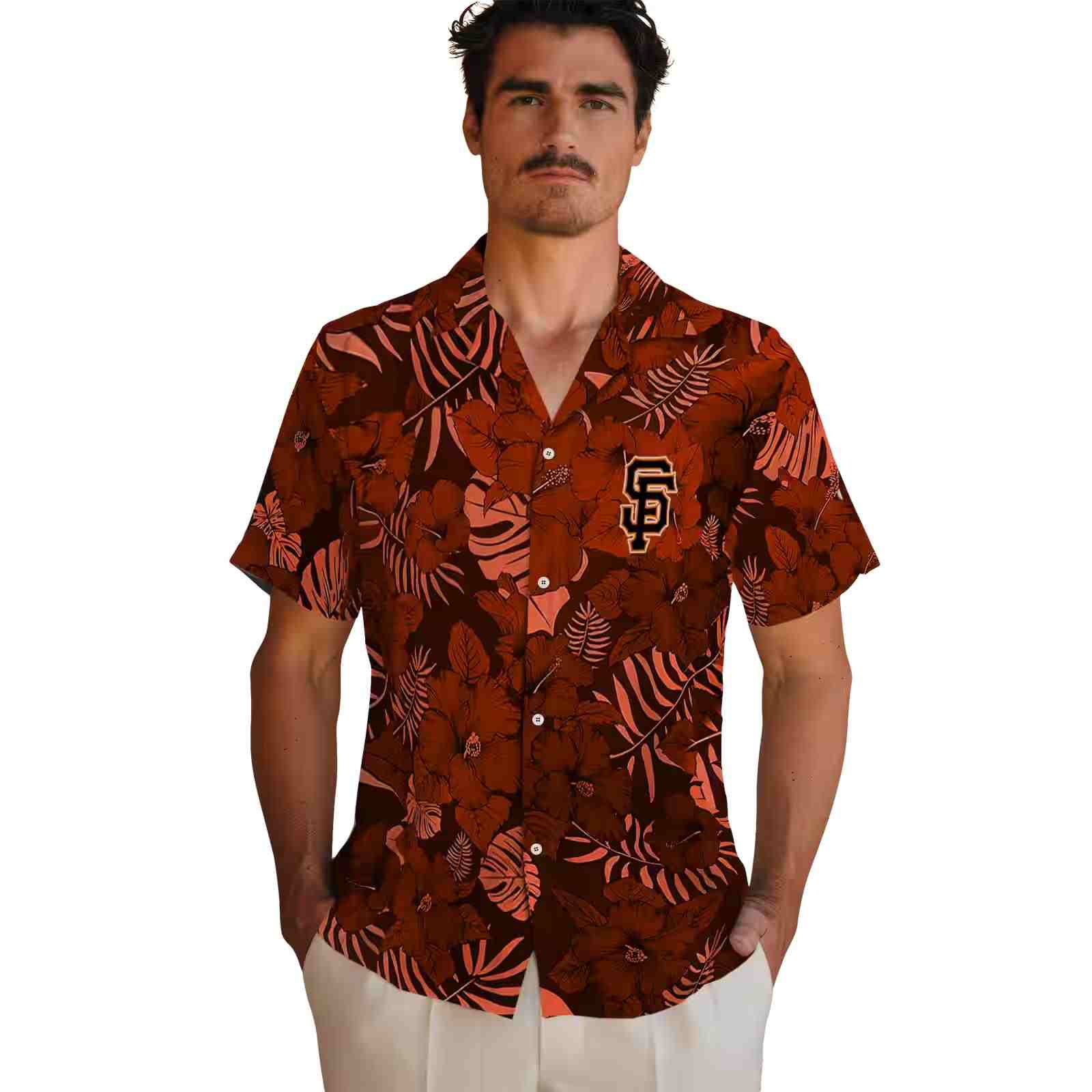 san francisco giants jungle vibes orange hawaiian shirt fashion forward