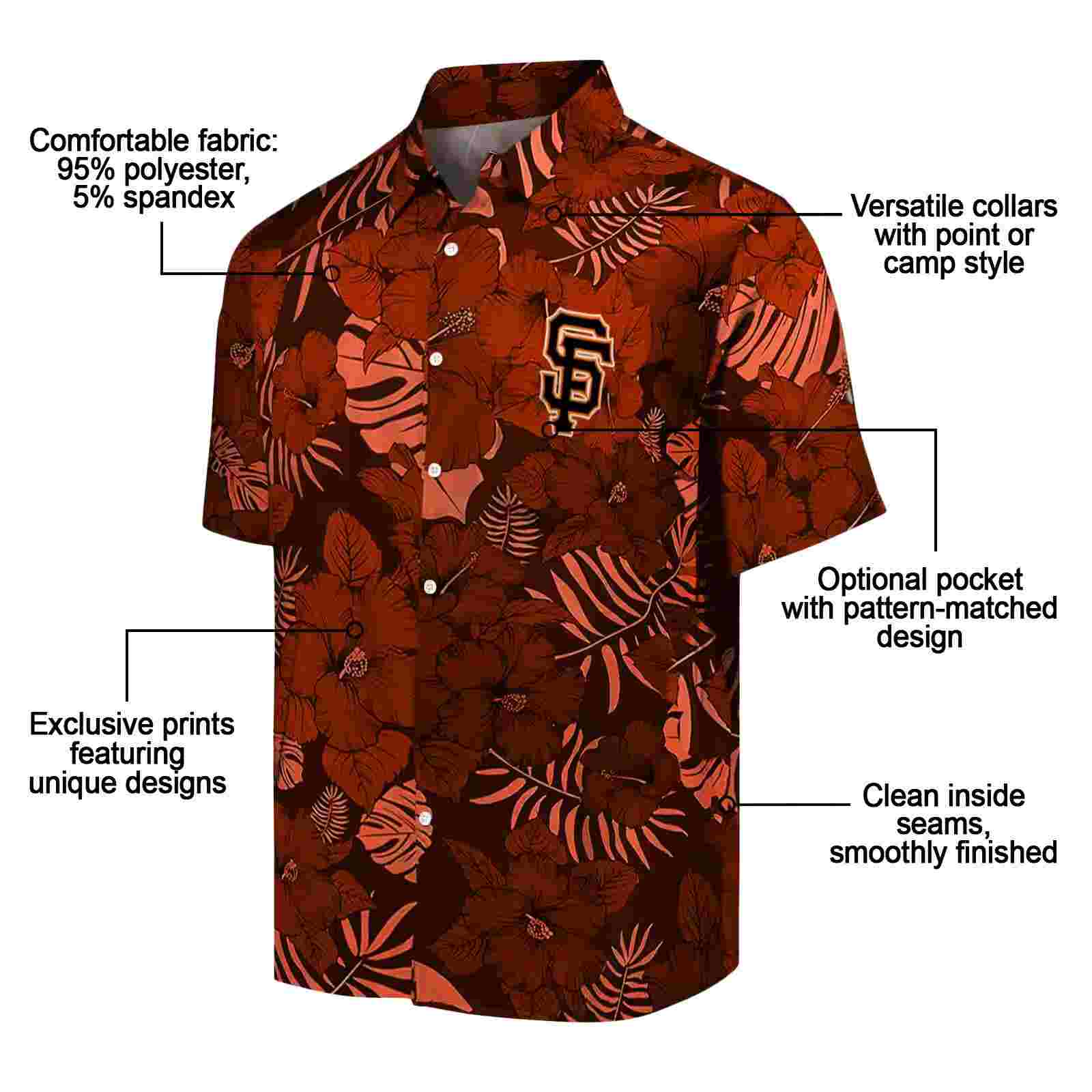 san francisco giants jungle vibes orange hawaiian shirt new arrival