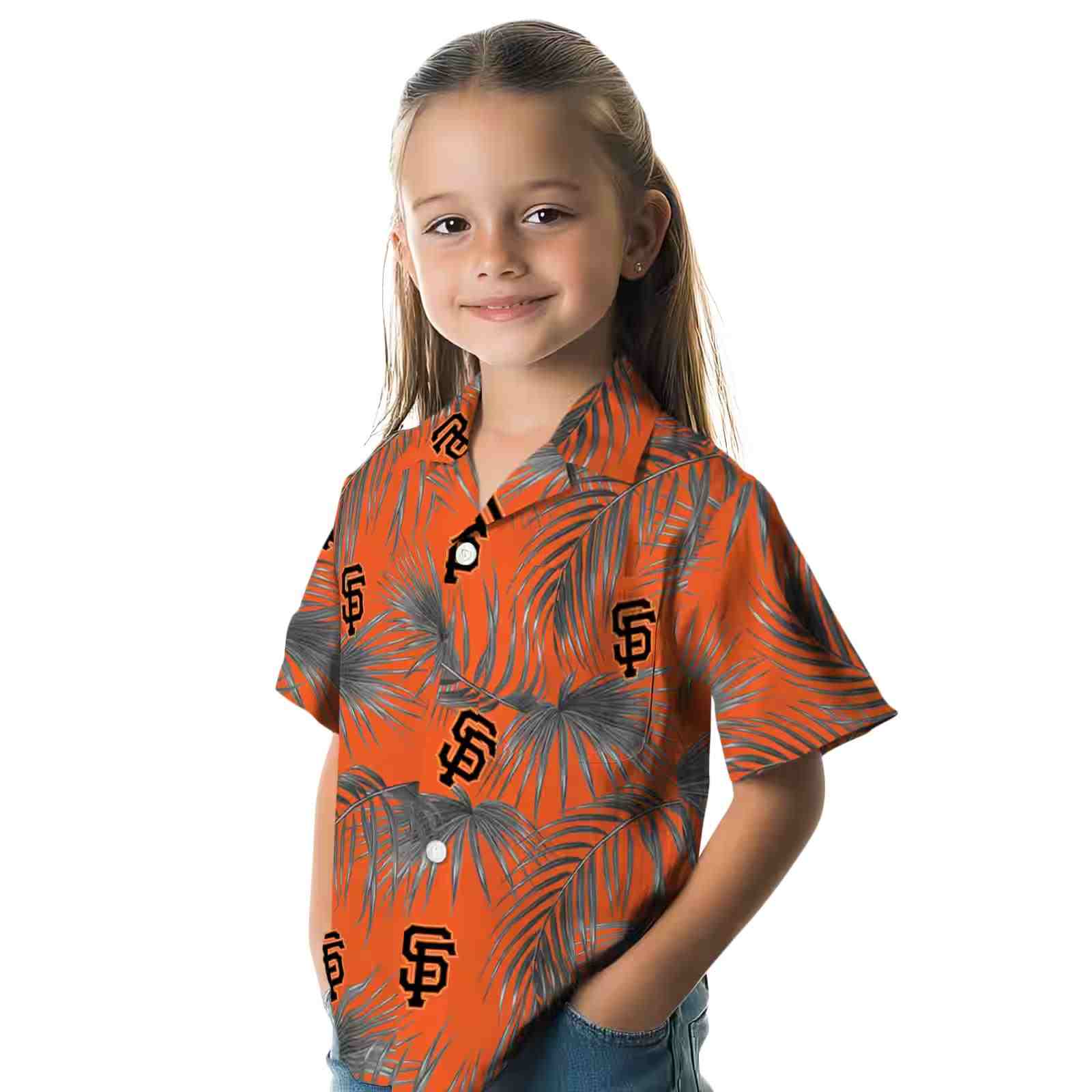 san francisco giants leafy palms orange hawaiian shirt premium grade