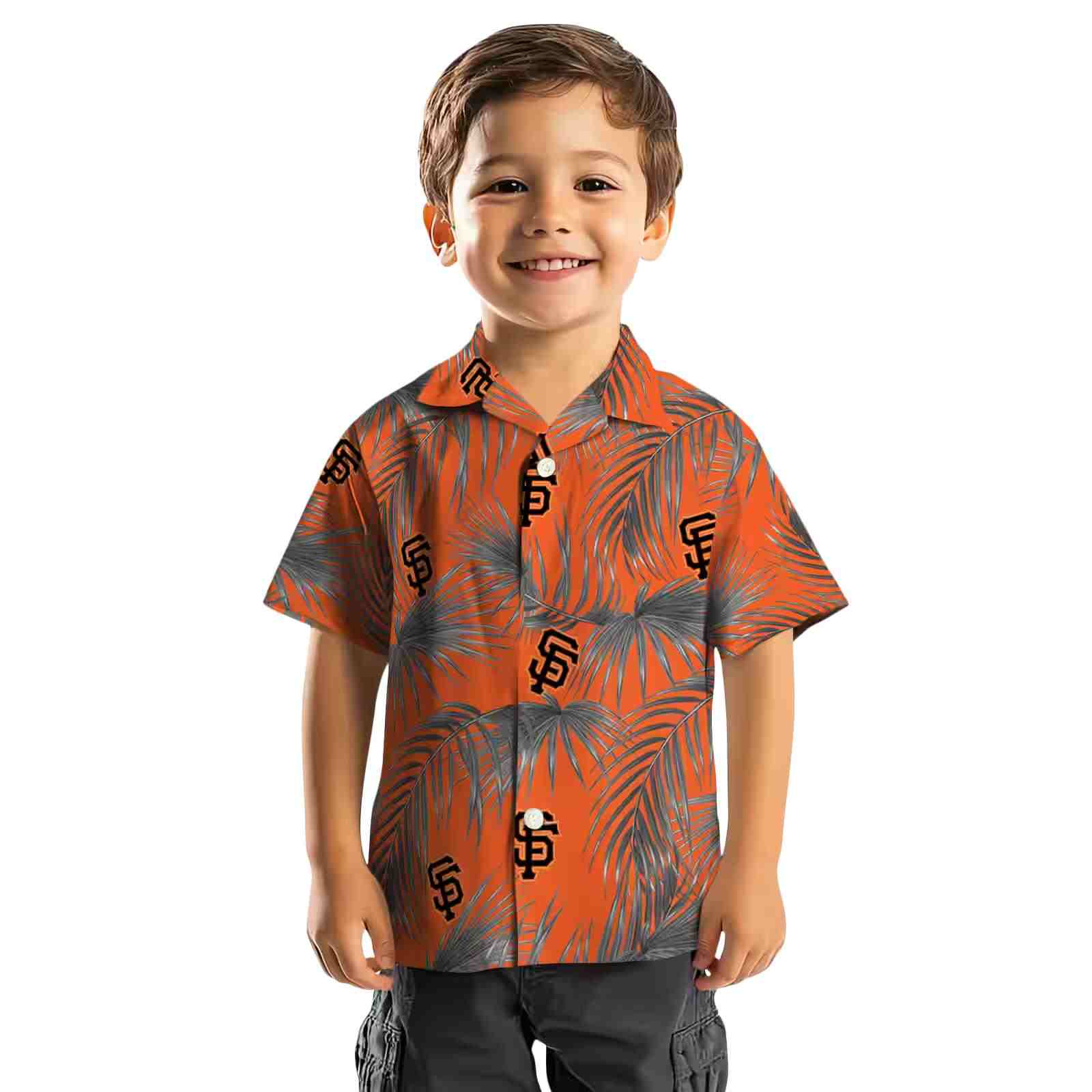 san francisco giants leafy palms orange hawaiian shirt top rated