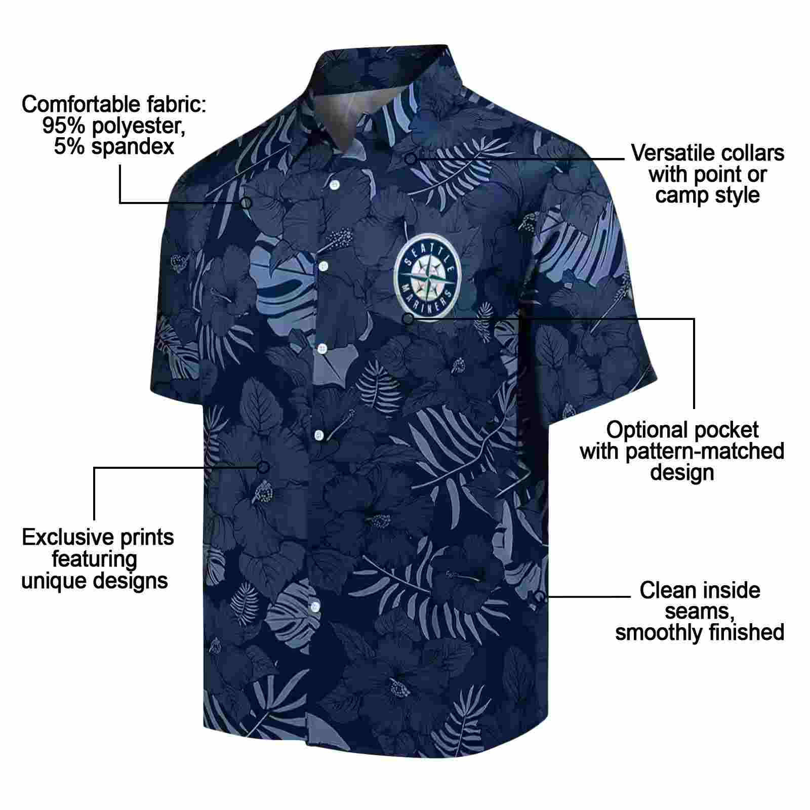 seattle mariners jungle vibes navy blue hawaiian shirt new arrival