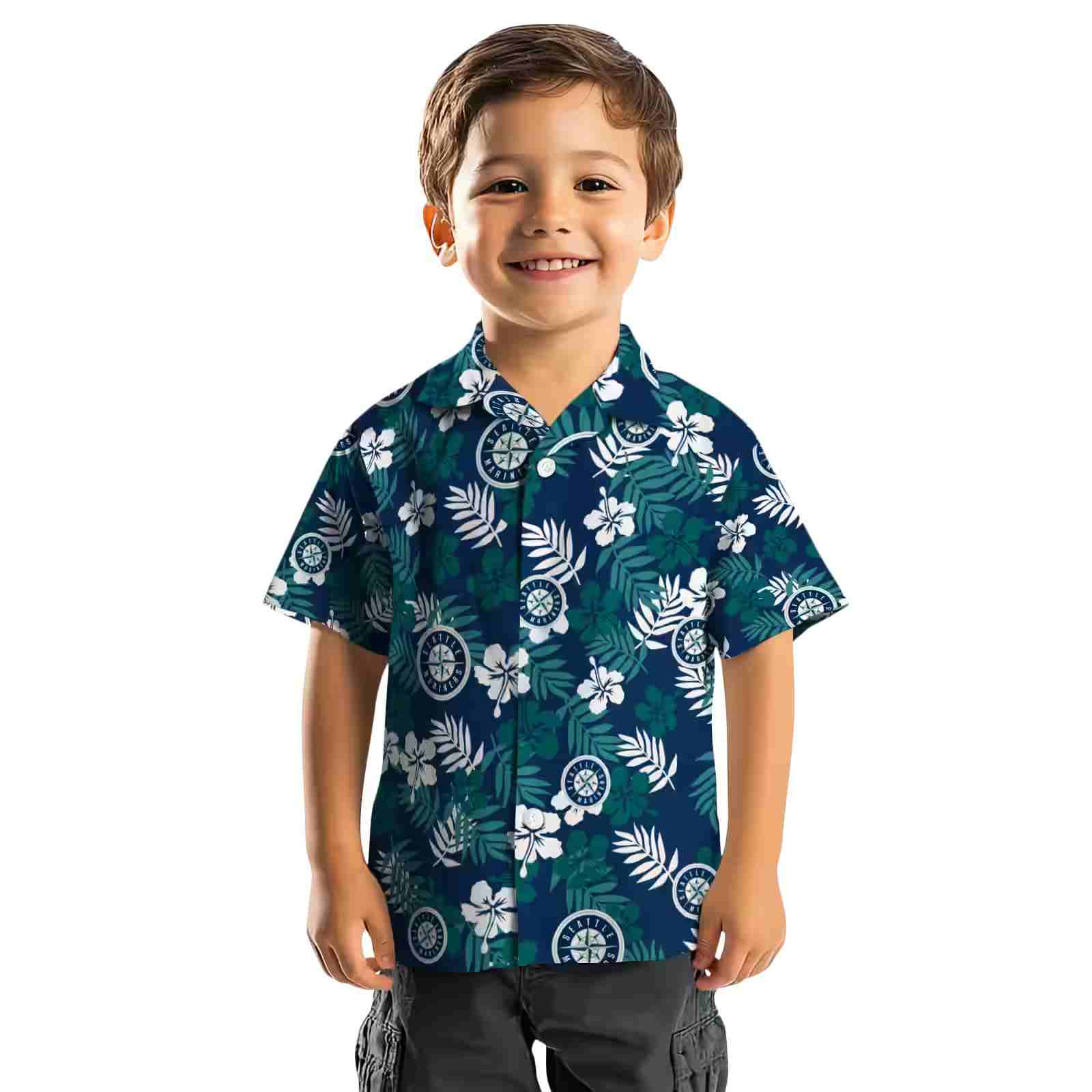 seattle mariners tropical floral navy blue hawaiian shirt top rated