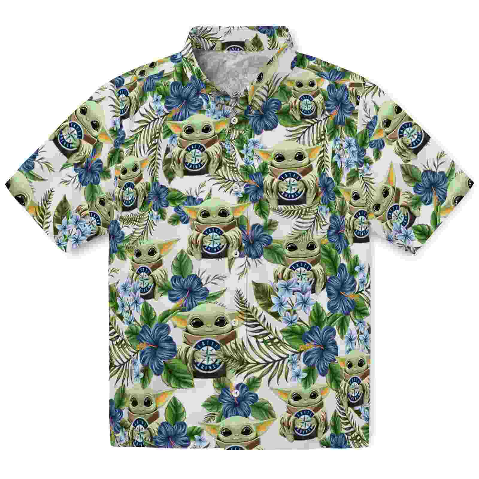 Seattle Mariners Tropical Yoda Green Hawaiian Shirt