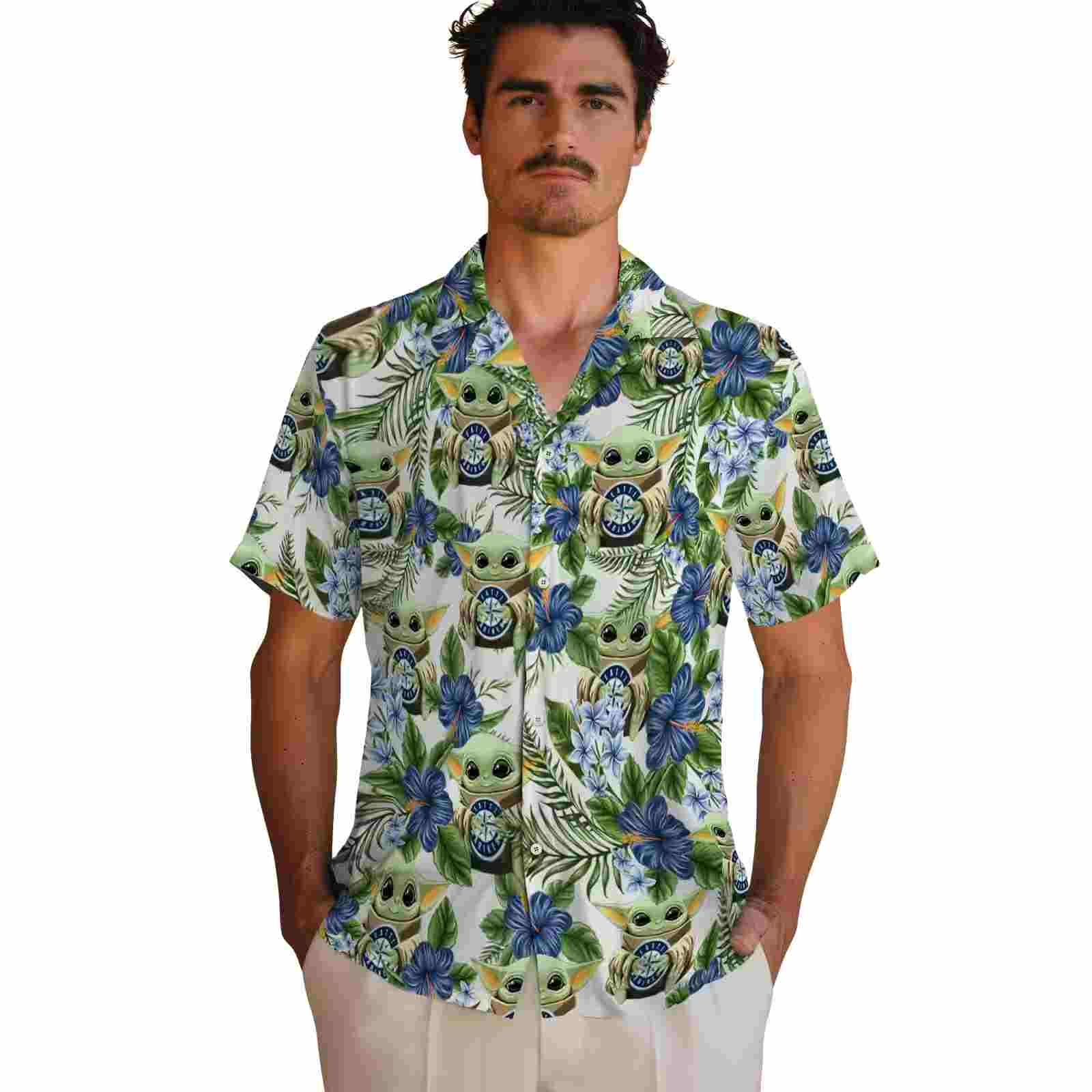 seattle mariners tropical yoda green hawaiian shirt fashion forward