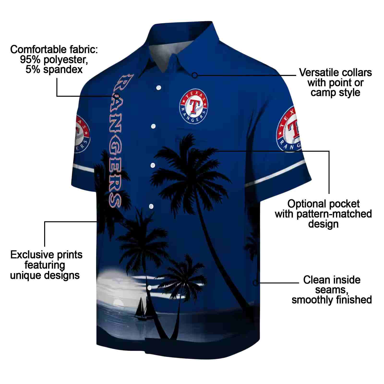 texas rangers beach sunset blue black hawaiian shirt new arrival