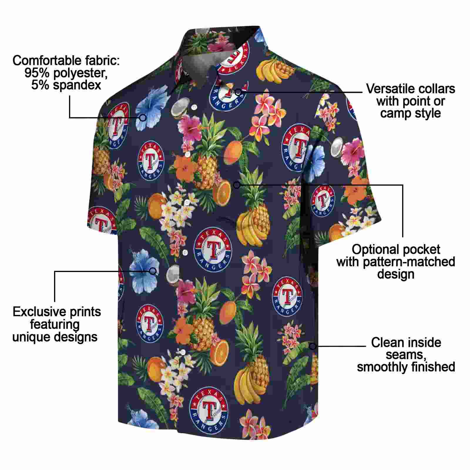 texas rangers hibiscus and fruit navy blue hawaiian shirt new arrival