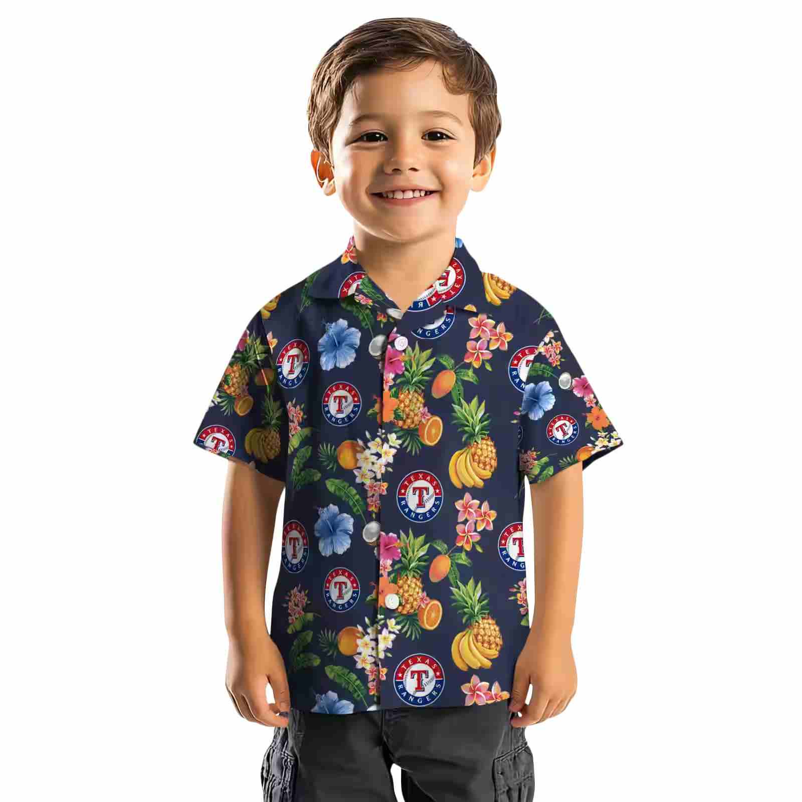 texas rangers hibiscus and fruit navy blue hawaiian shirt top rated