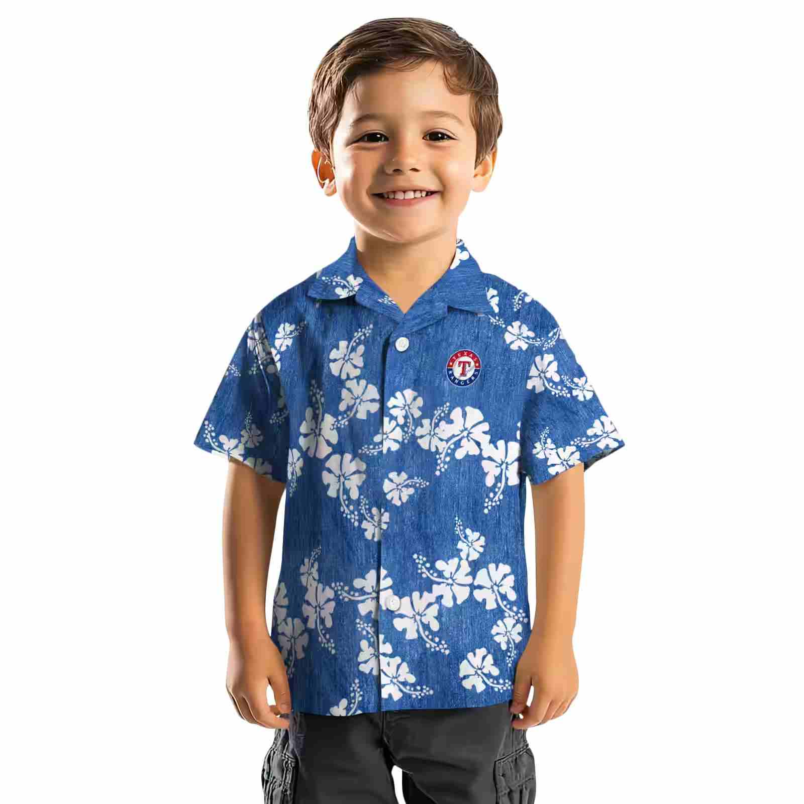 texas rangers hibiscus clusters blue hawaiian shirt top rated