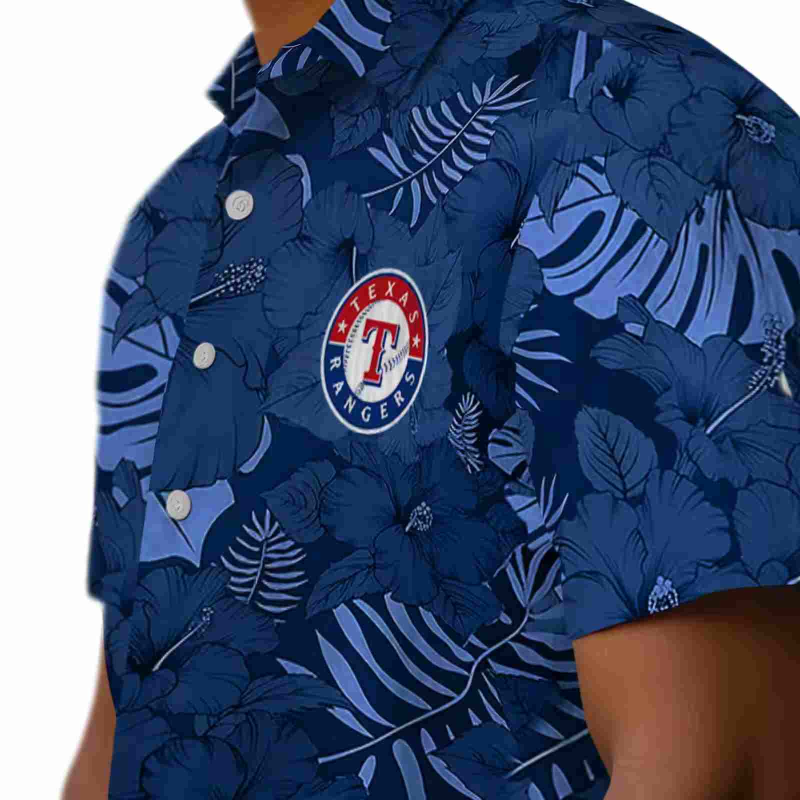 texas rangers jungle vibes blue hawaiian shirt trendy