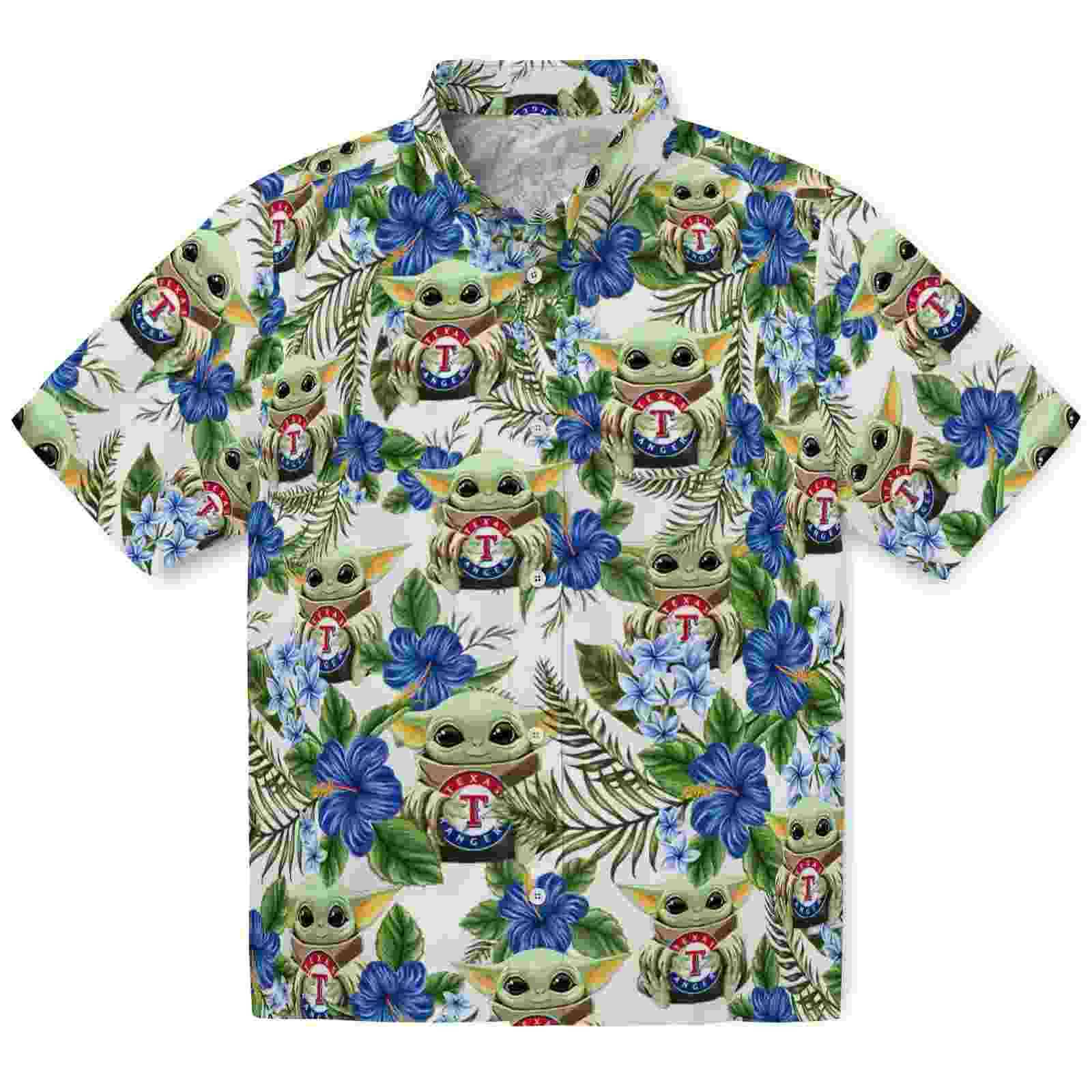 Texas Rangers Tropical Yoda Green Hawaiian Shirt