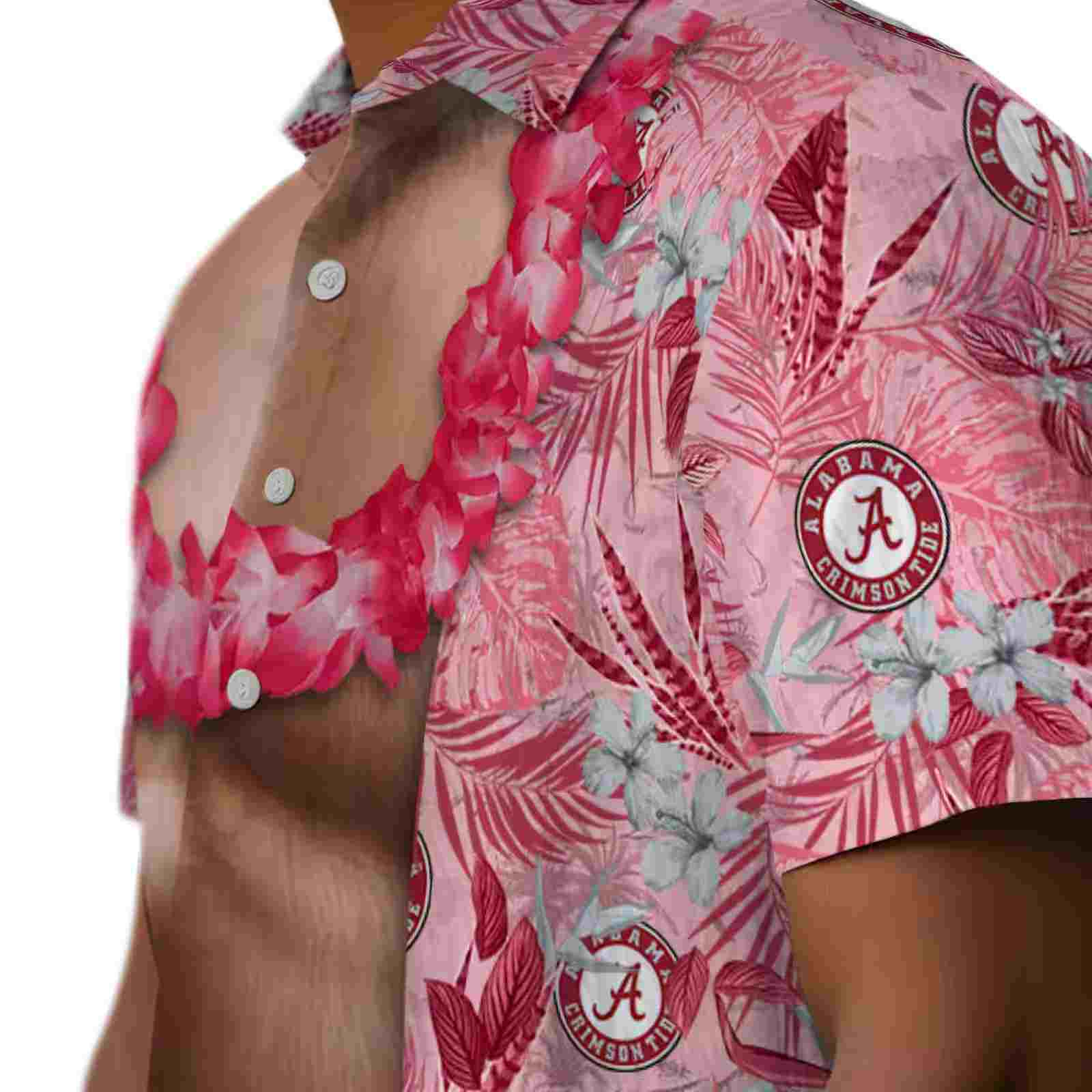 alabama crimson tide chest illusion crimson hawaiian shirt trendy