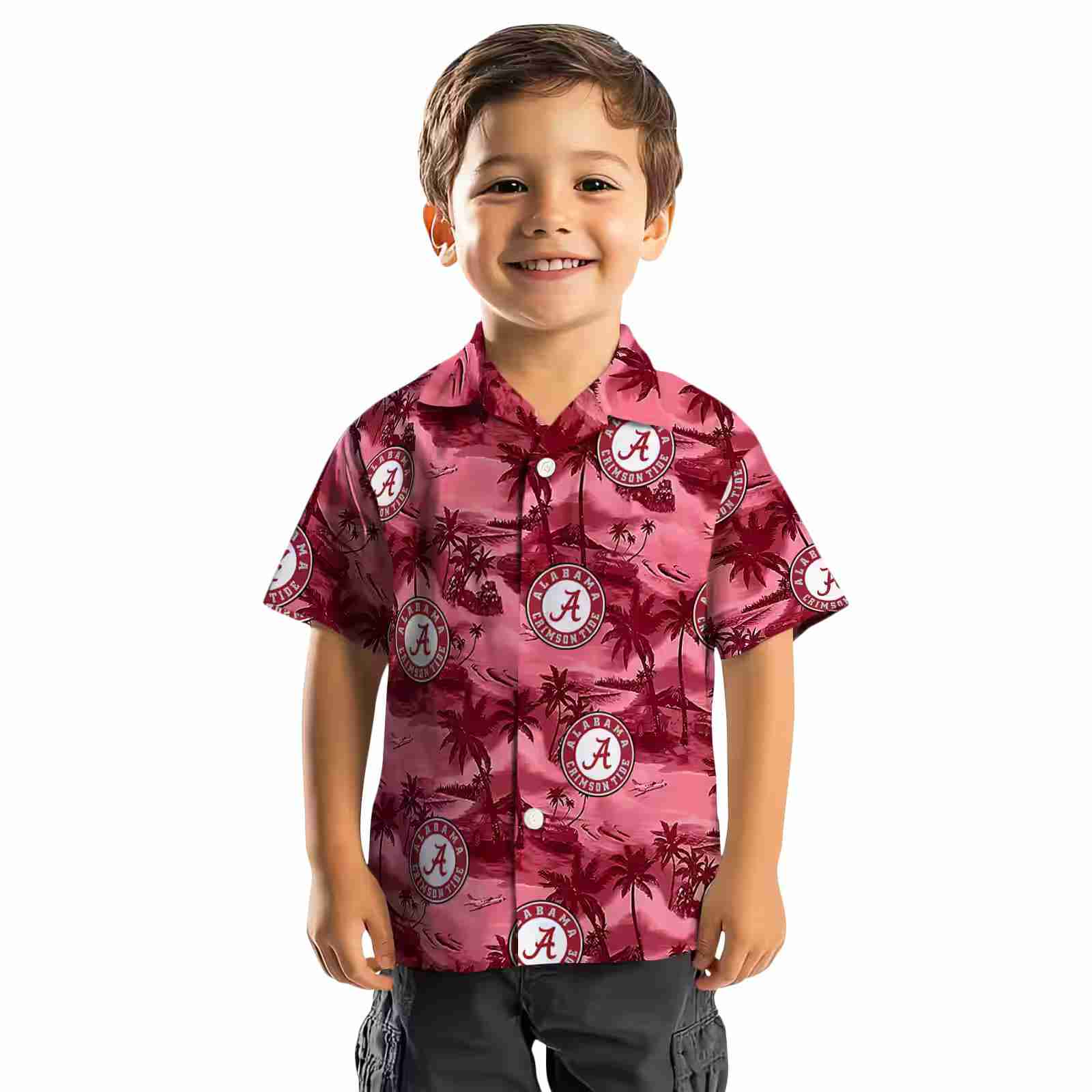 alabama crimson tide coastal palms crimson hawaiian shirt top rated