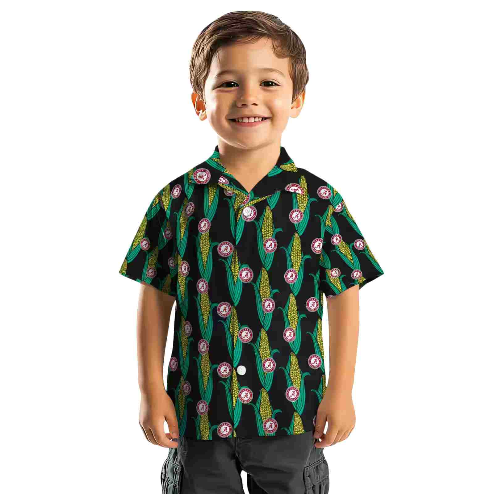 alabama crimson tide corn motifs black green hawaiian shirt top rated