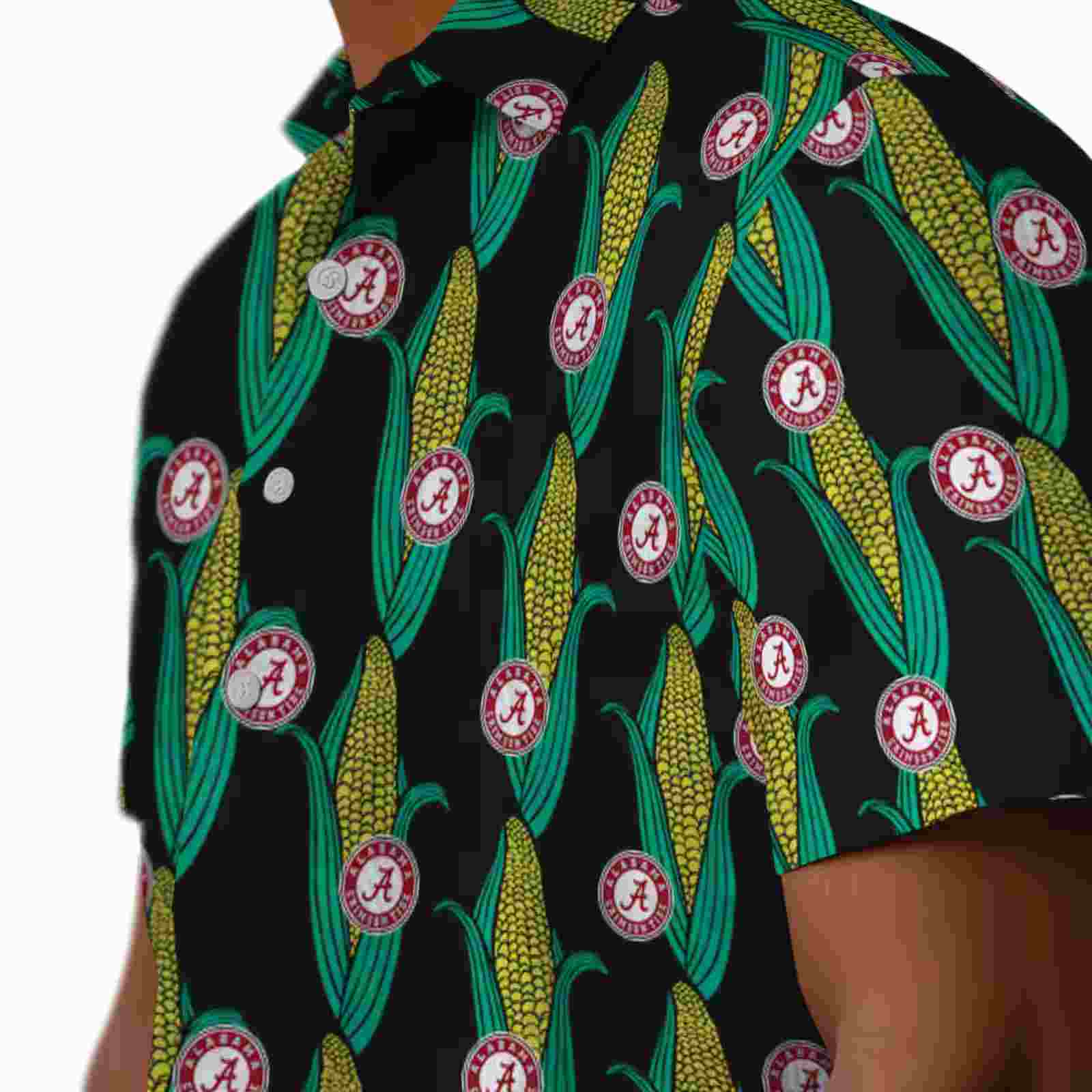 alabama crimson tide corn motifs black green hawaiian shirt trendy