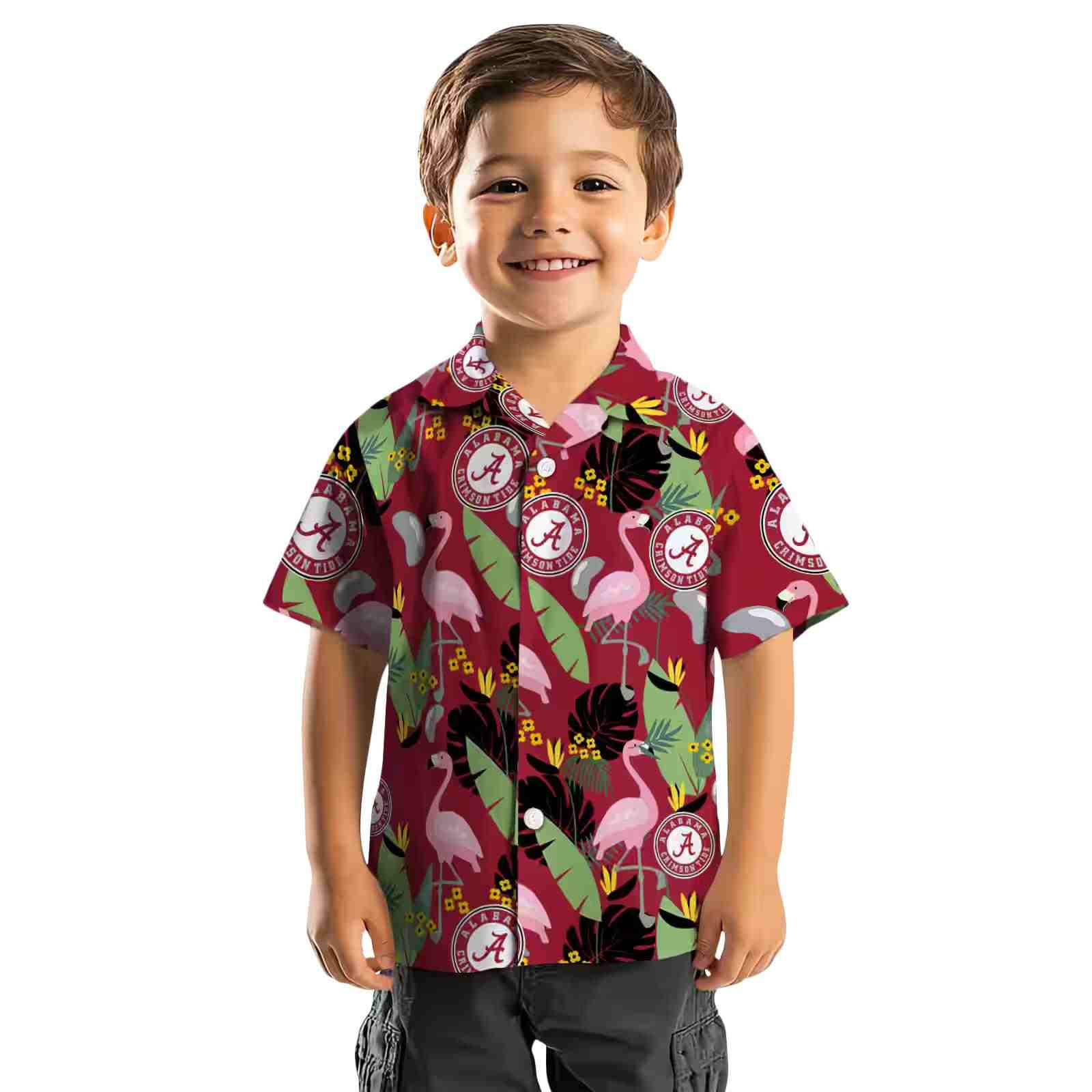 alabama crimson tide flamingo leaves crimson hawaiian shirt top rated