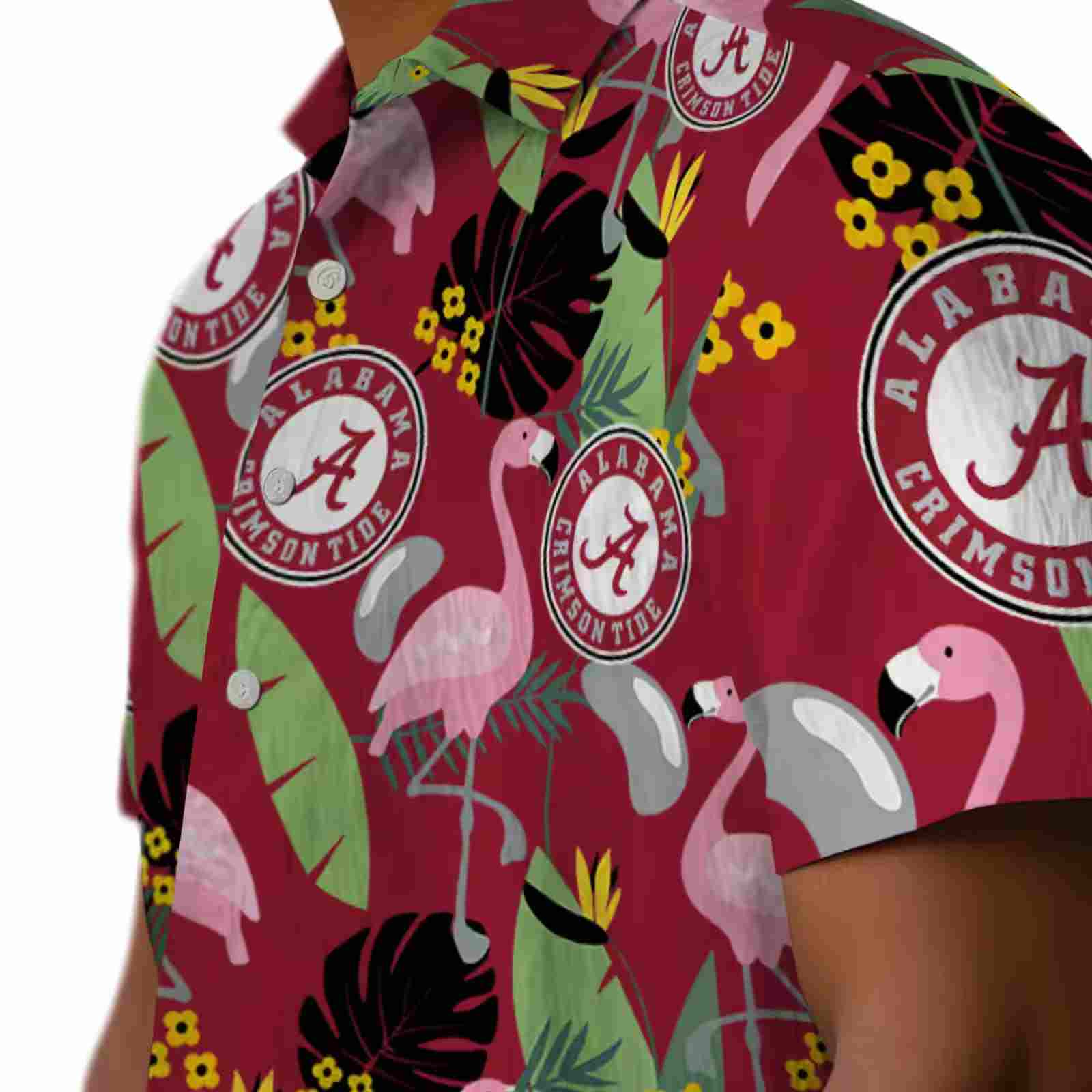 alabama crimson tide flamingo leaves crimson hawaiian shirt trendy