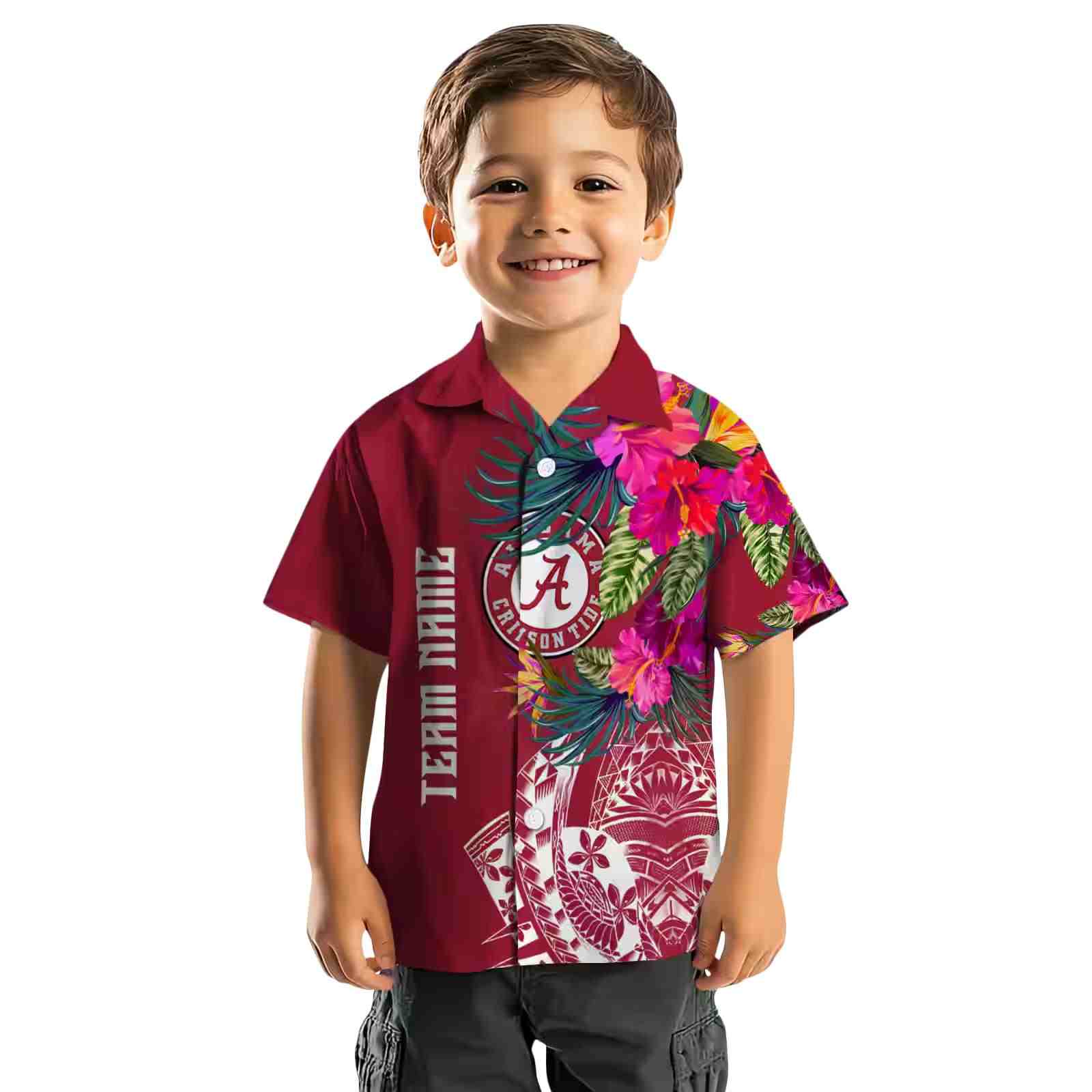 alabama crimson tide floral polynesian crimson hawaiian shirt top rated